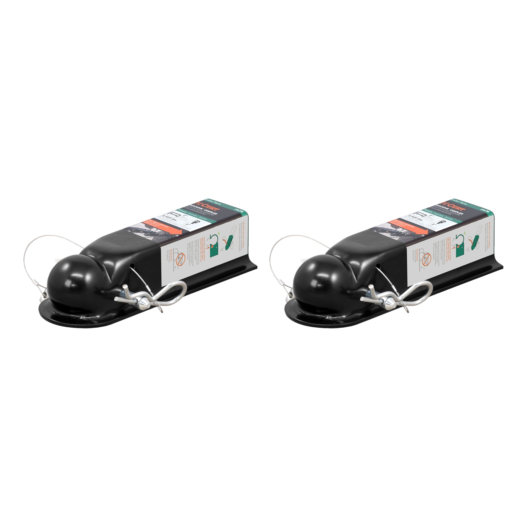 CURT (2-Pack) QuickPin No-Latch 2" Trailer Coupler (2" Channel, 3,500 lbs) thumbnail 0