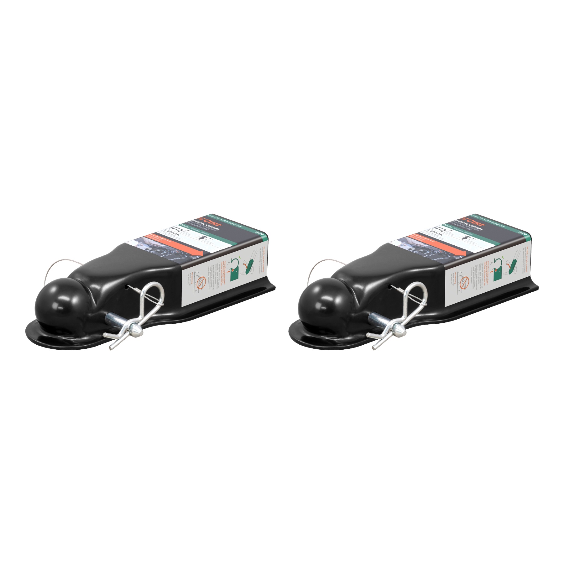 CURT (2-Pack) QuickPin No-Latch 2" Trailer Coupler (3" Channel, 3,500 lbs) thumbnail 0