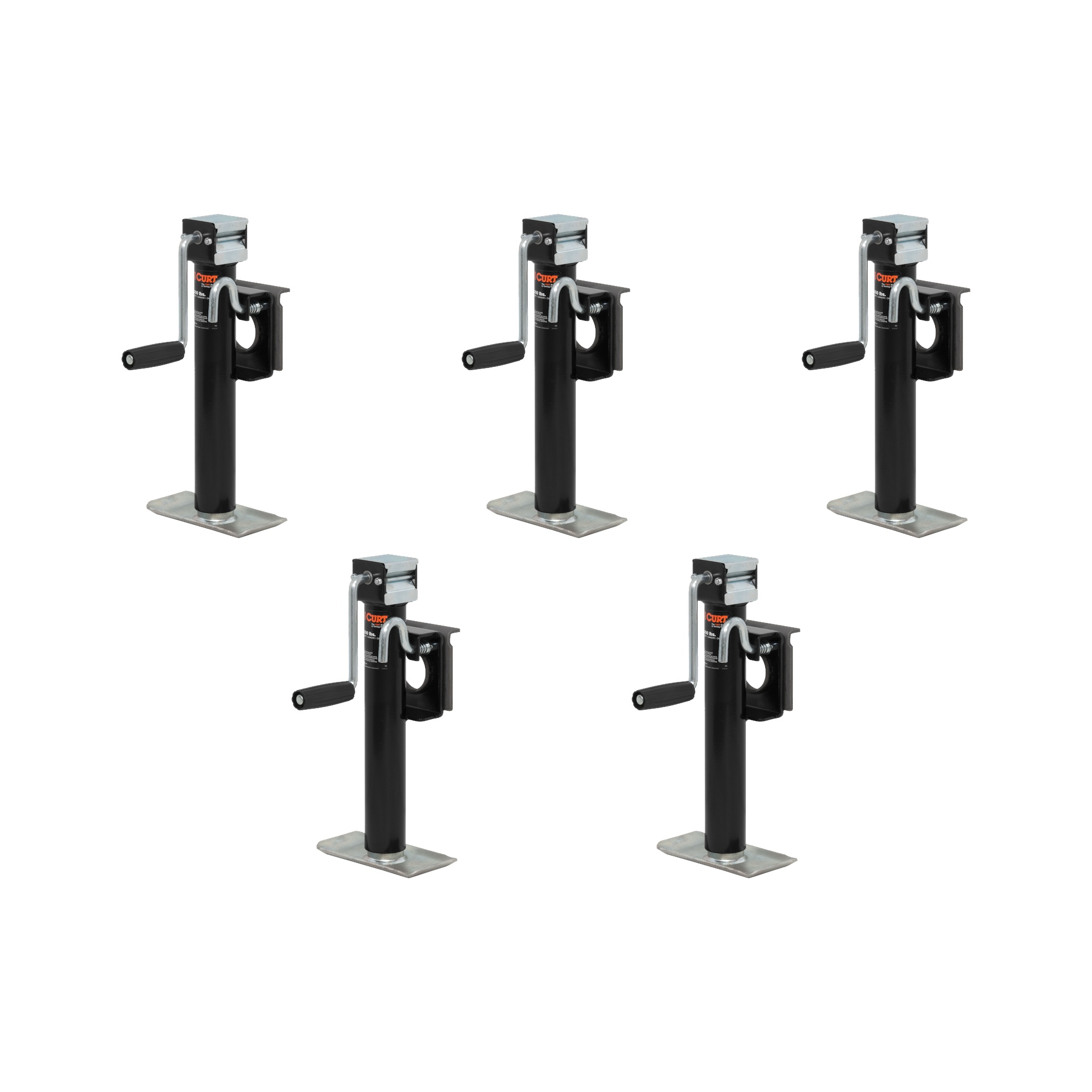CURT (5-Pack) Bracket-Mount Swivel Jack with Side Handle (2,000 lbs, 10" Travel) thumbnail 0
