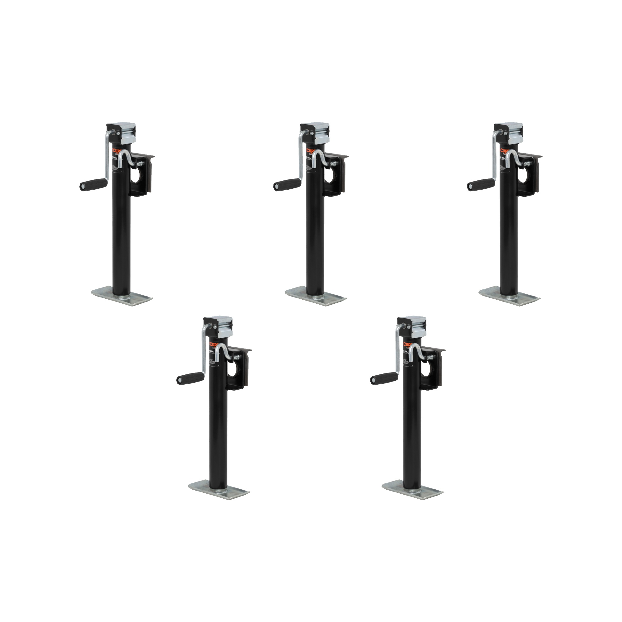 CURT (5-Pack) Bracket-Mount Swivel Jack with Side Handle (2,000 lbs, 15" Travel) thumbnail 0