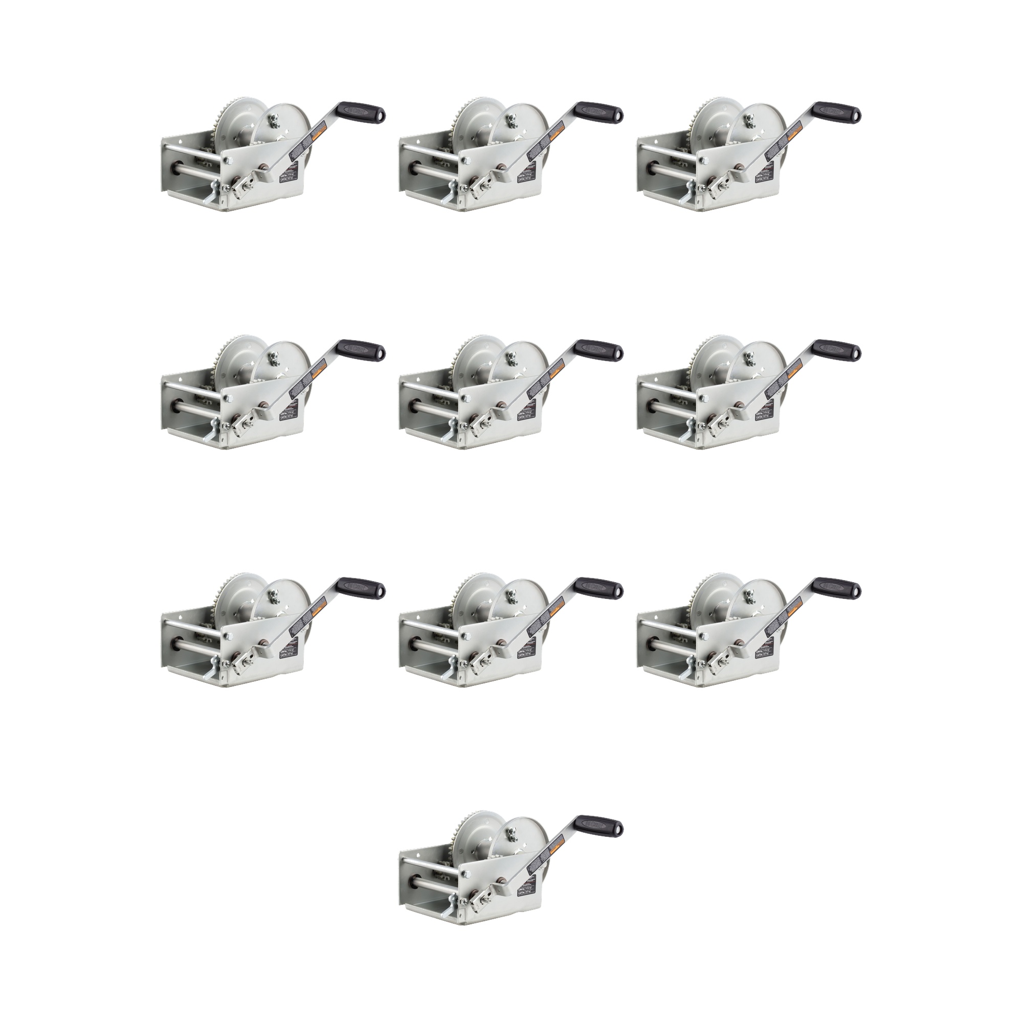 CURT (10-Pack) Hand-Crank 2-Speed Winch, 3,800 lbs, 15.8:1 Low Gear Ratio, 9.6" Handle thumbnail 0