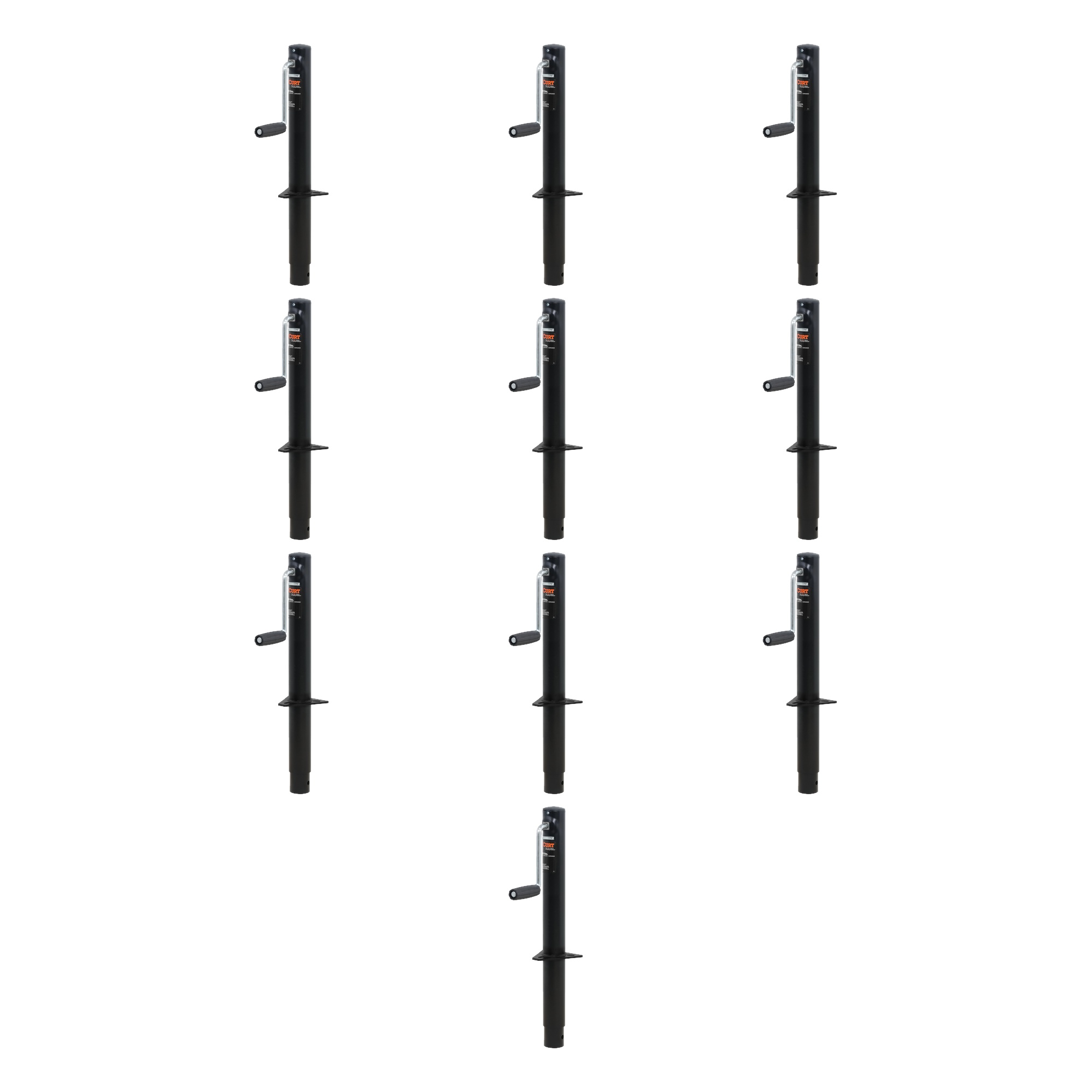 CURT (10-Pack) A-Frame Jack with Side Handle (2,000 lbs, 14-1/2" Travel) thumbnail 0