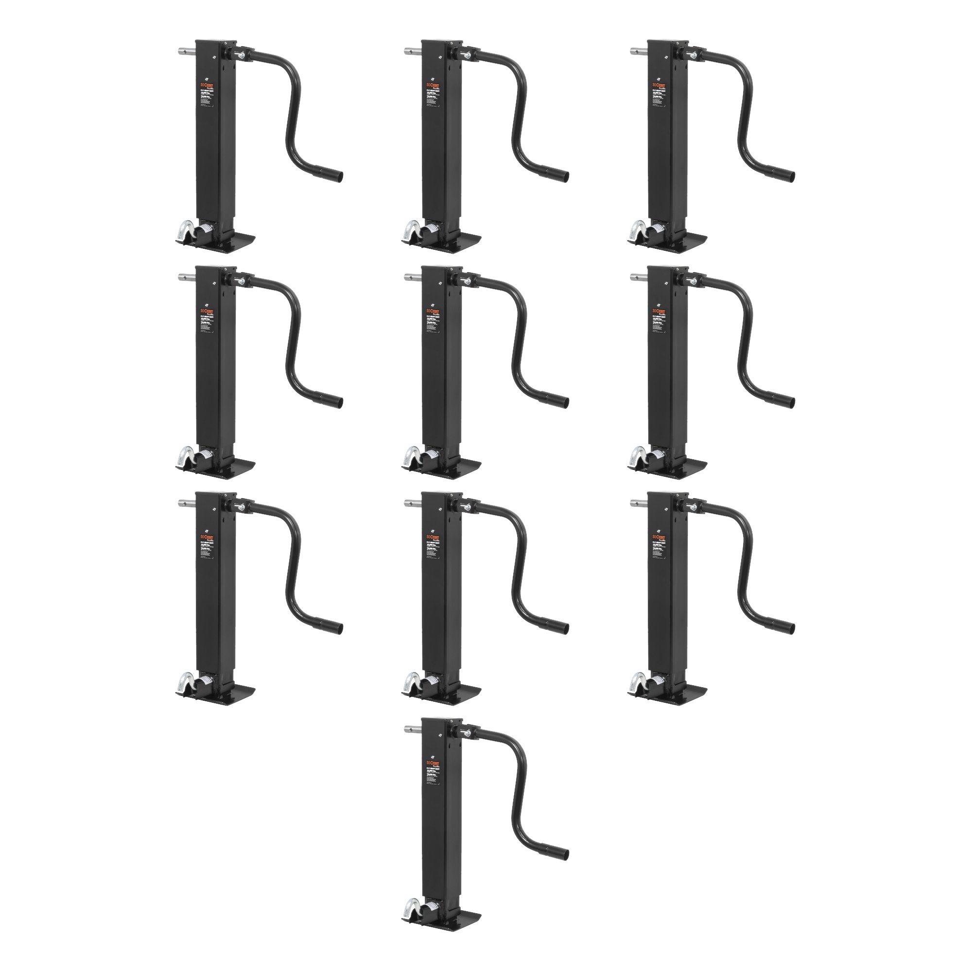 CURT (10-Pack) Direct-Weld Square Jack with Side Handle (12,000 lbs, 12-1/2" Travel) thumbnail 0
