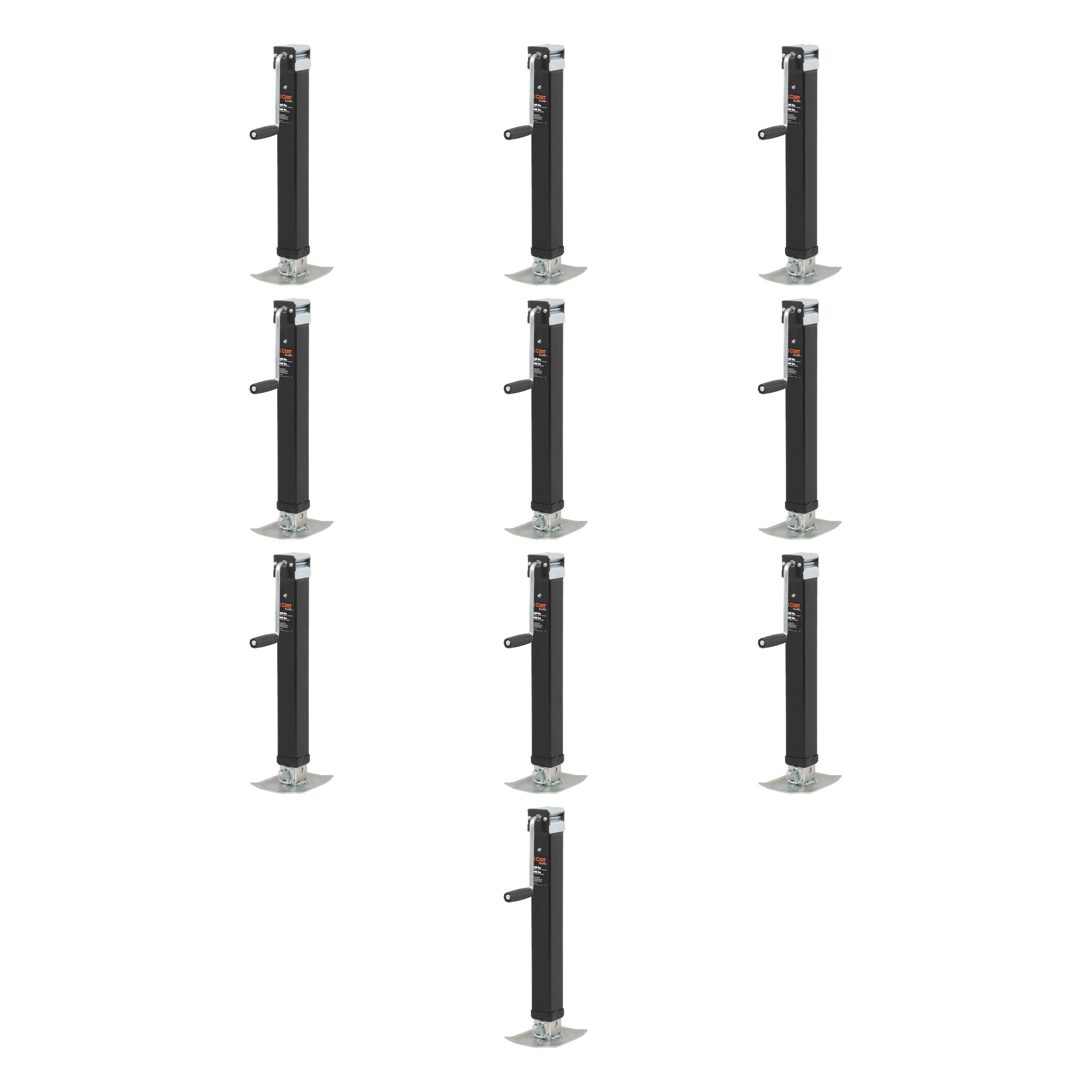 CURT (10-Pack) Direct-Weld Square Jack with Side Handle (8,000 lbs, 15" Travel) thumbnail 0