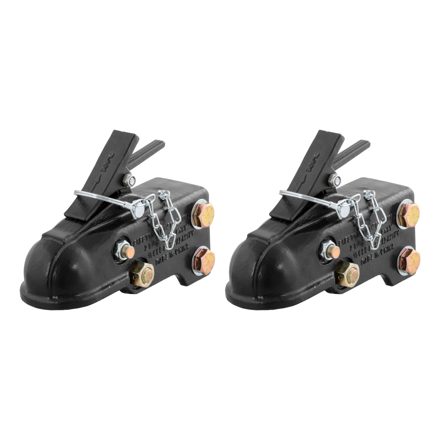 CURT (2-Pack) 2-5/16" Channel-Mount Coupler with Easy-Lock (15,000 lbs, Black) thumbnail 0