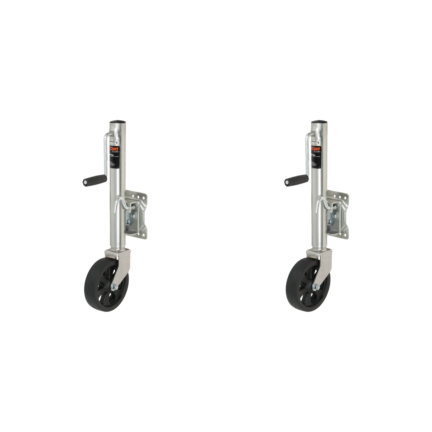 CURT (2-Pack) Marine Jack with 8" Wheel (1,500 lbs, 10" Travel) thumbnail 0