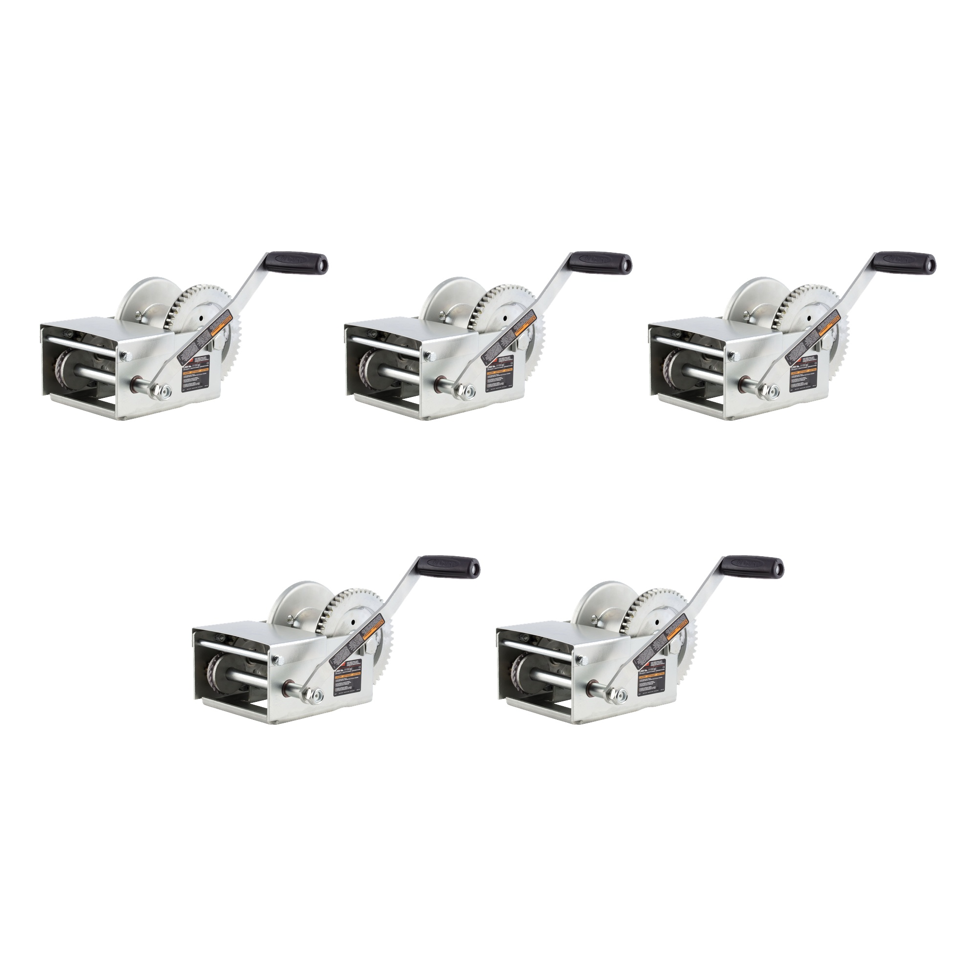 CURT (5-Pack) Hand-Crank Brake Winch, 2,500 lbs, 15.8:1 Gear Ratio, 10.6" Handle thumbnail 0