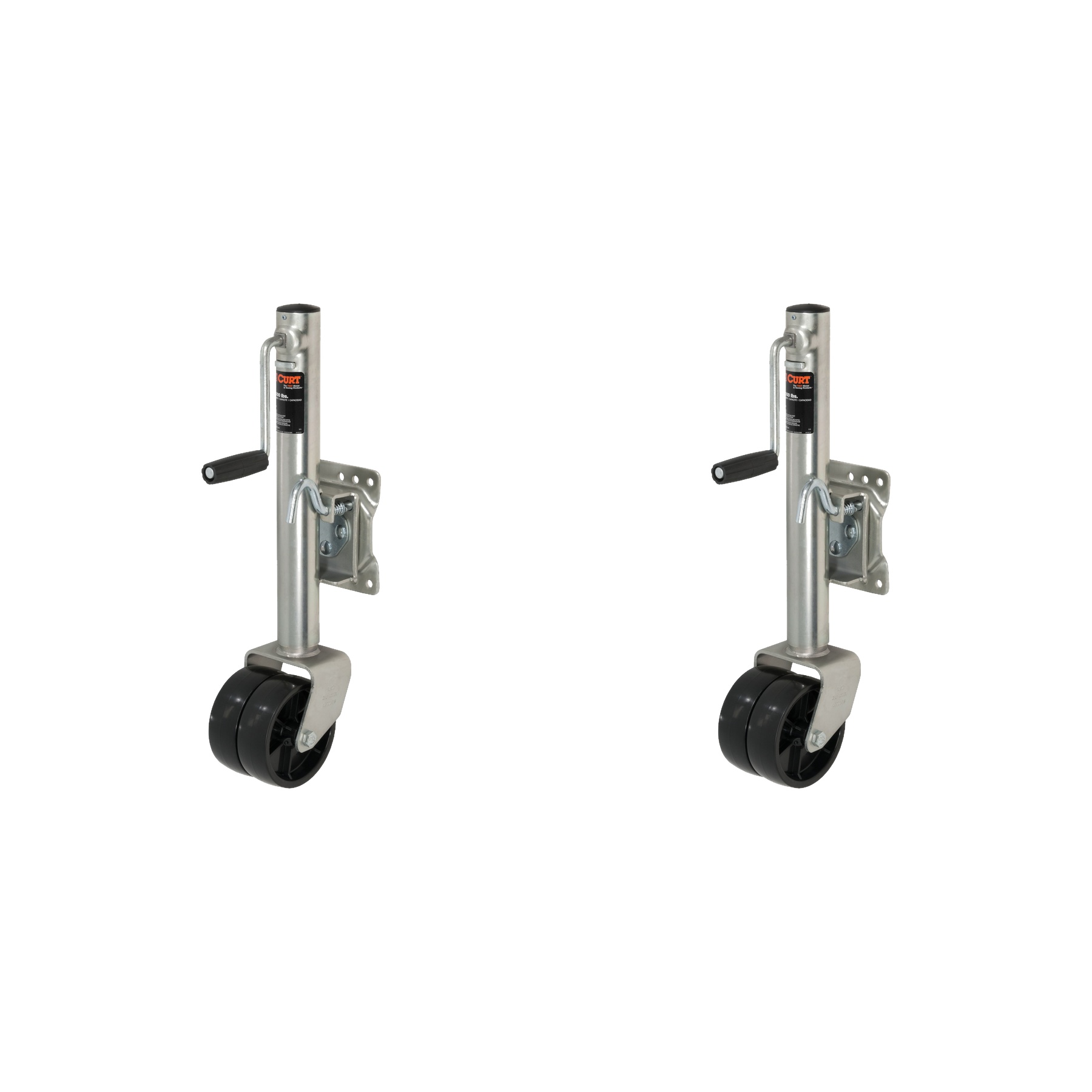 CURT (2-Pack) Marine Jack with Dual 6" Wheels (1,500 lbs, 10" Travel) thumbnail 0