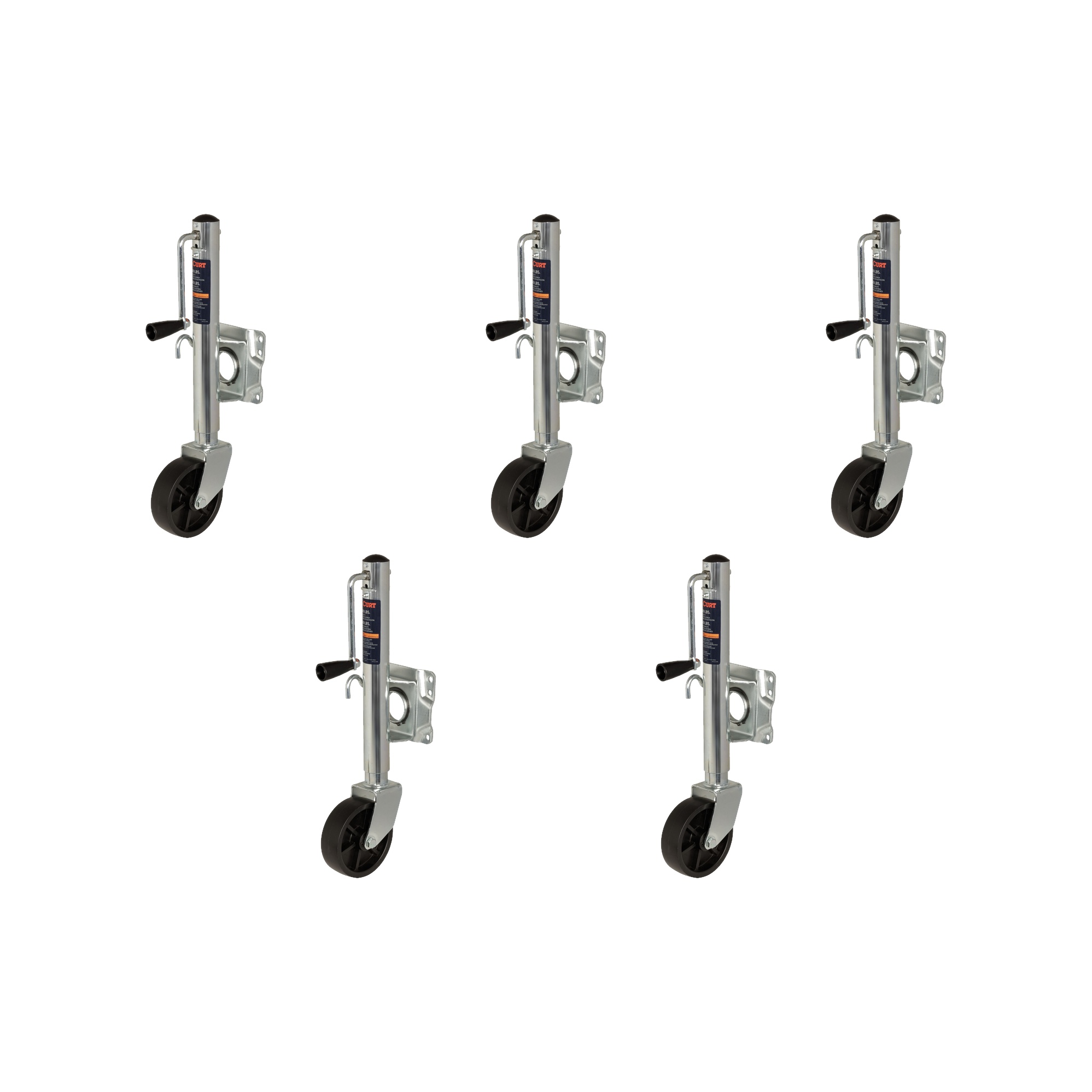 CURT (5-Pack) Marine Trailer Jack with 6" Wheel (1,000 lbs, 10" Travel) thumbnail 0