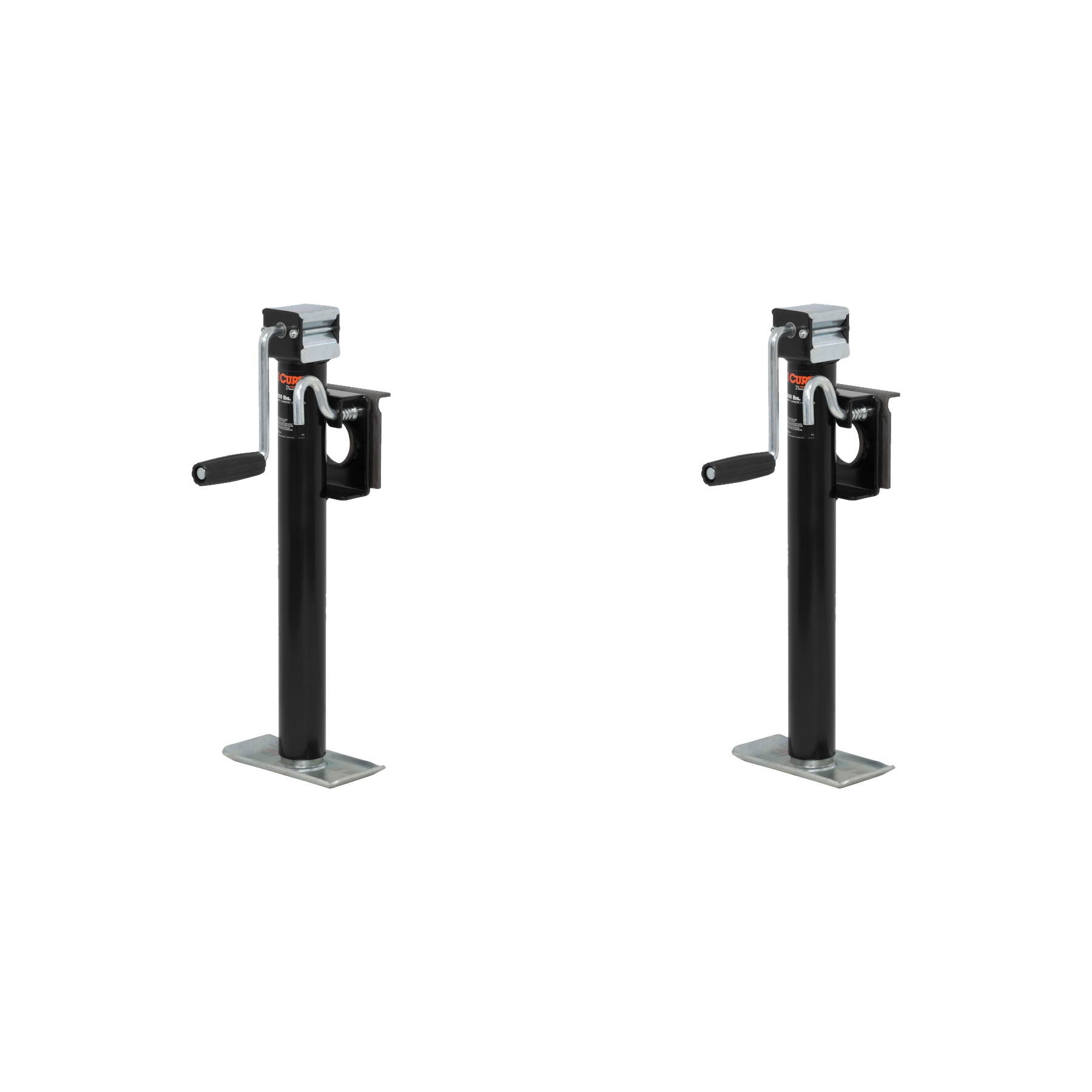 CURT (2-Pack) Bracket-Mount Swivel Jack with Side Handle (2,000 lbs, 15" Travel) thumbnail 0