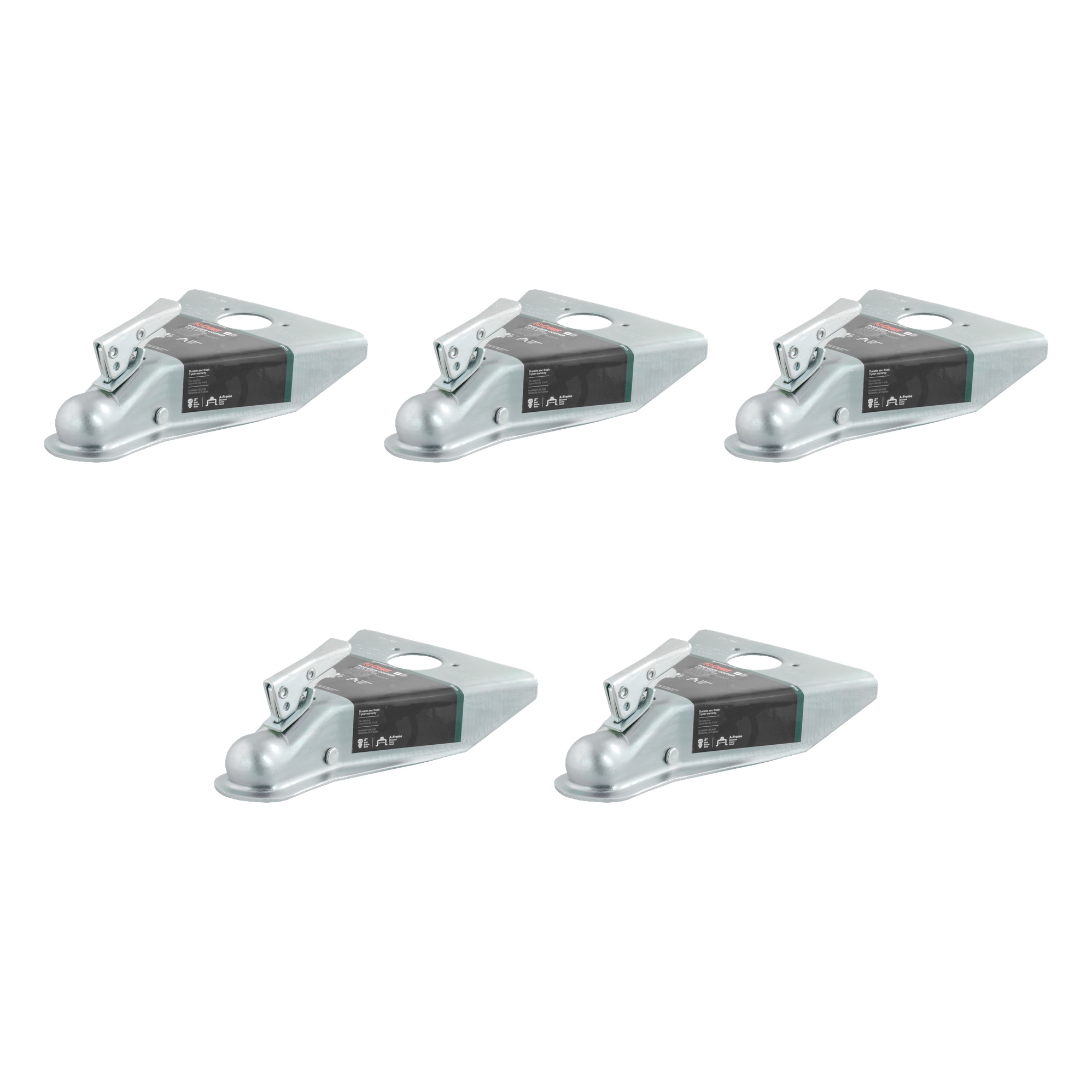 CURT (5-Pack) 2" A-Frame Coupler with Posi-Lock (5,000 lbs, Zinc) thumbnail 0