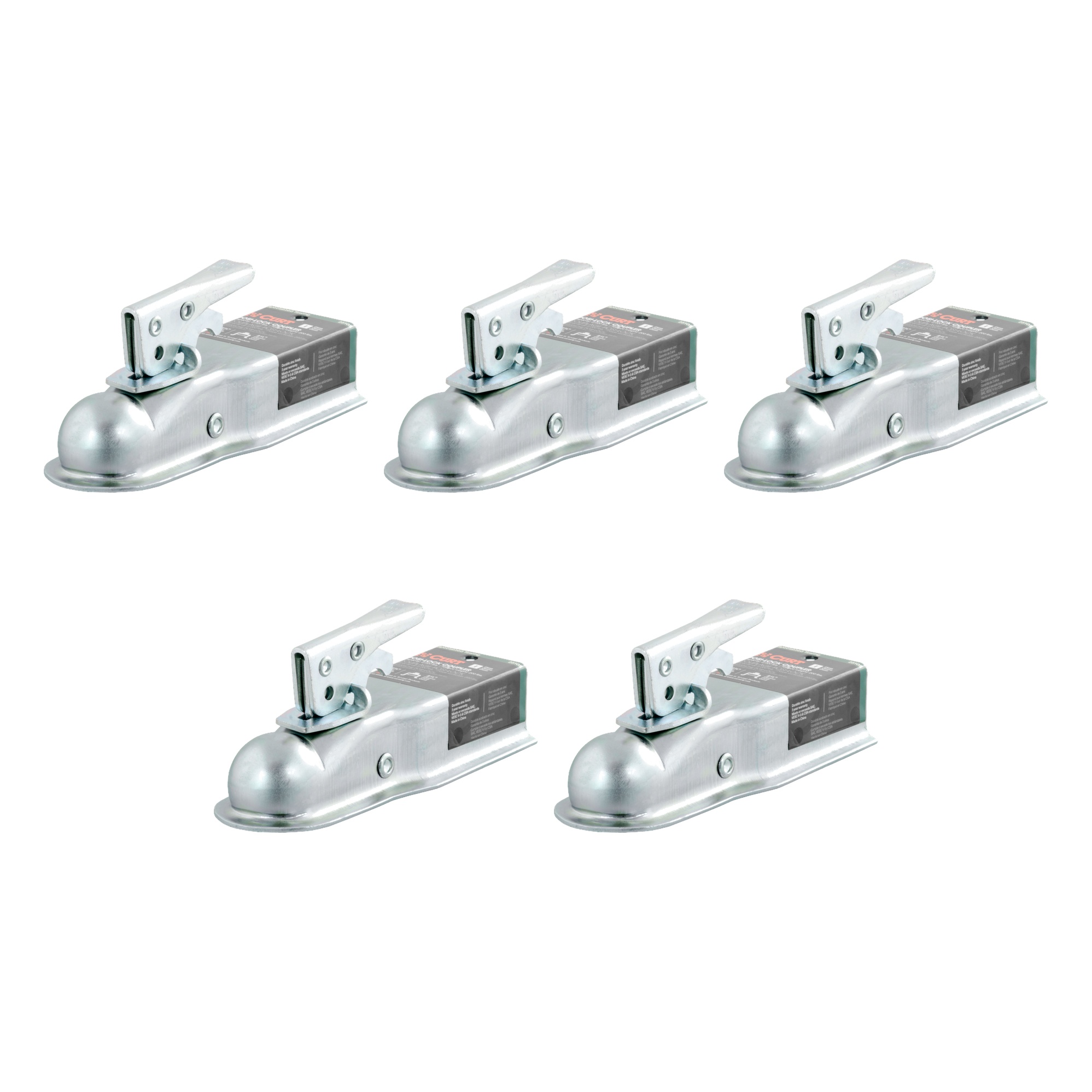 CURT (5-Pack) 1-7/8" Straight-Tongue Coupler with Posi-Lock (2-1/2" Channel, 2,000 lbs, Zinc) thumbnail 0