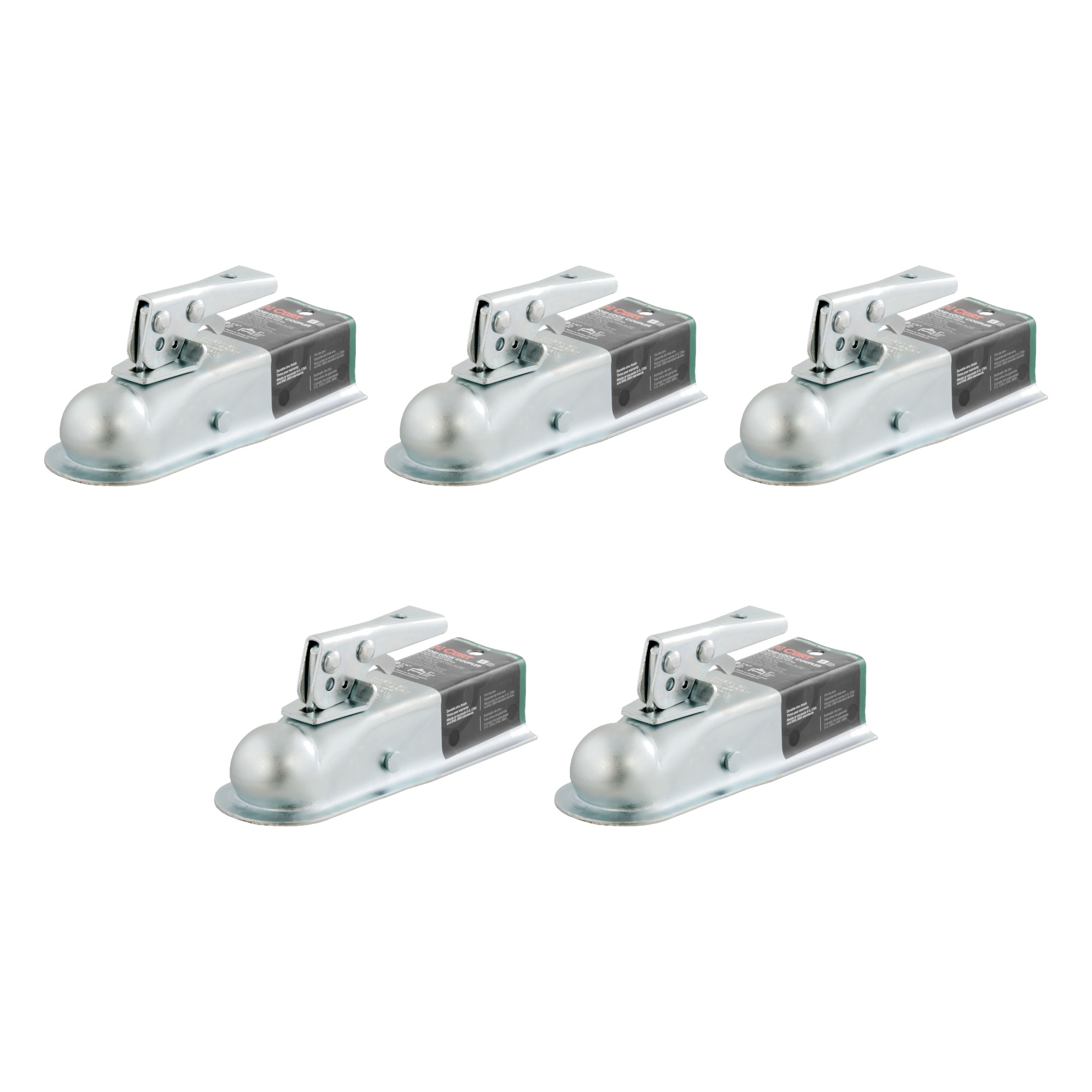 CURT (5-Pack) 1-7/8" Straight-Tongue Coupler with Posi-Lock (2" Channel, 2,000 lbs, Zinc) thumbnail 0