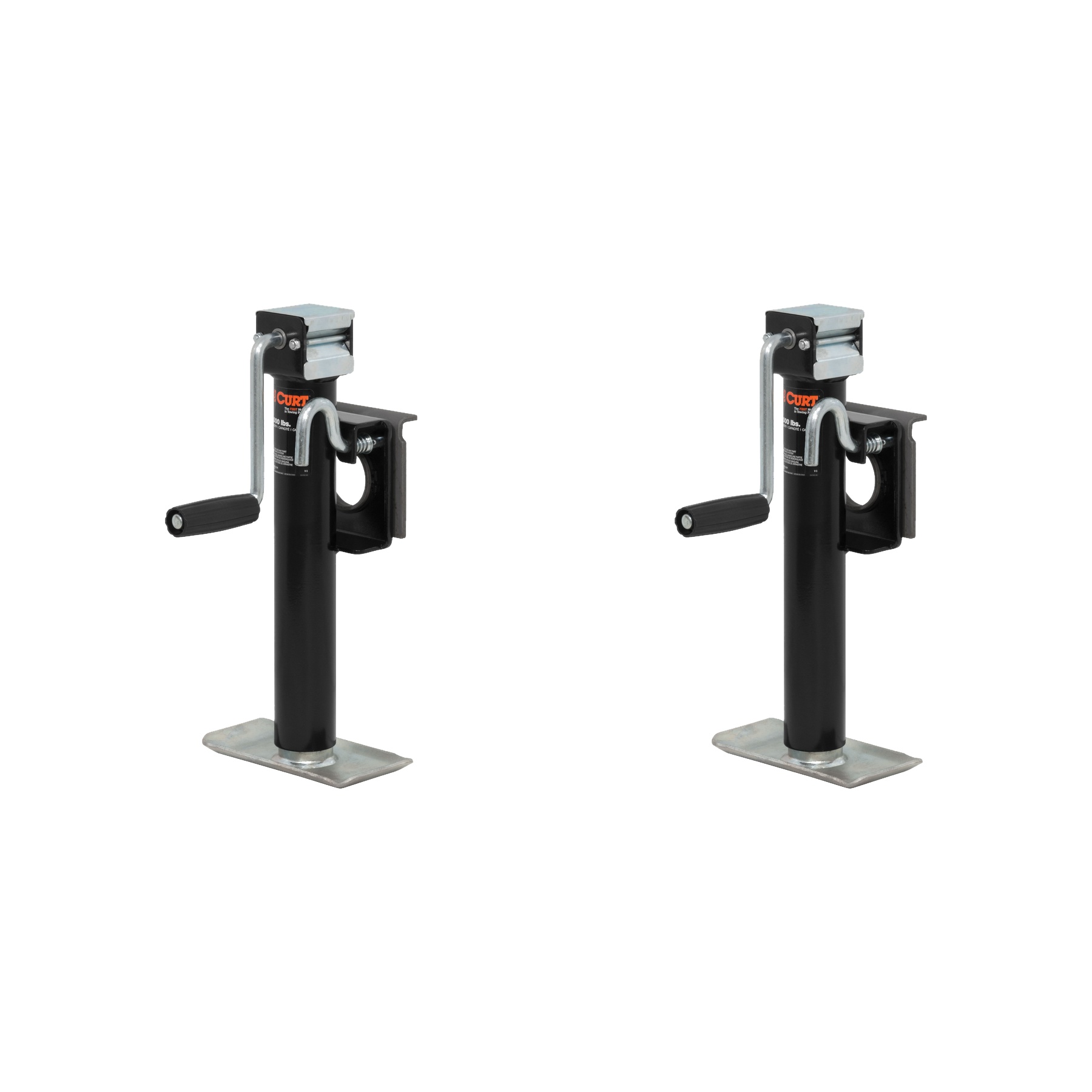 CURT (2-Pack) Bracket-Mount Swivel Jack with Side Handle (2,000 lbs, 10" Travel) thumbnail 0