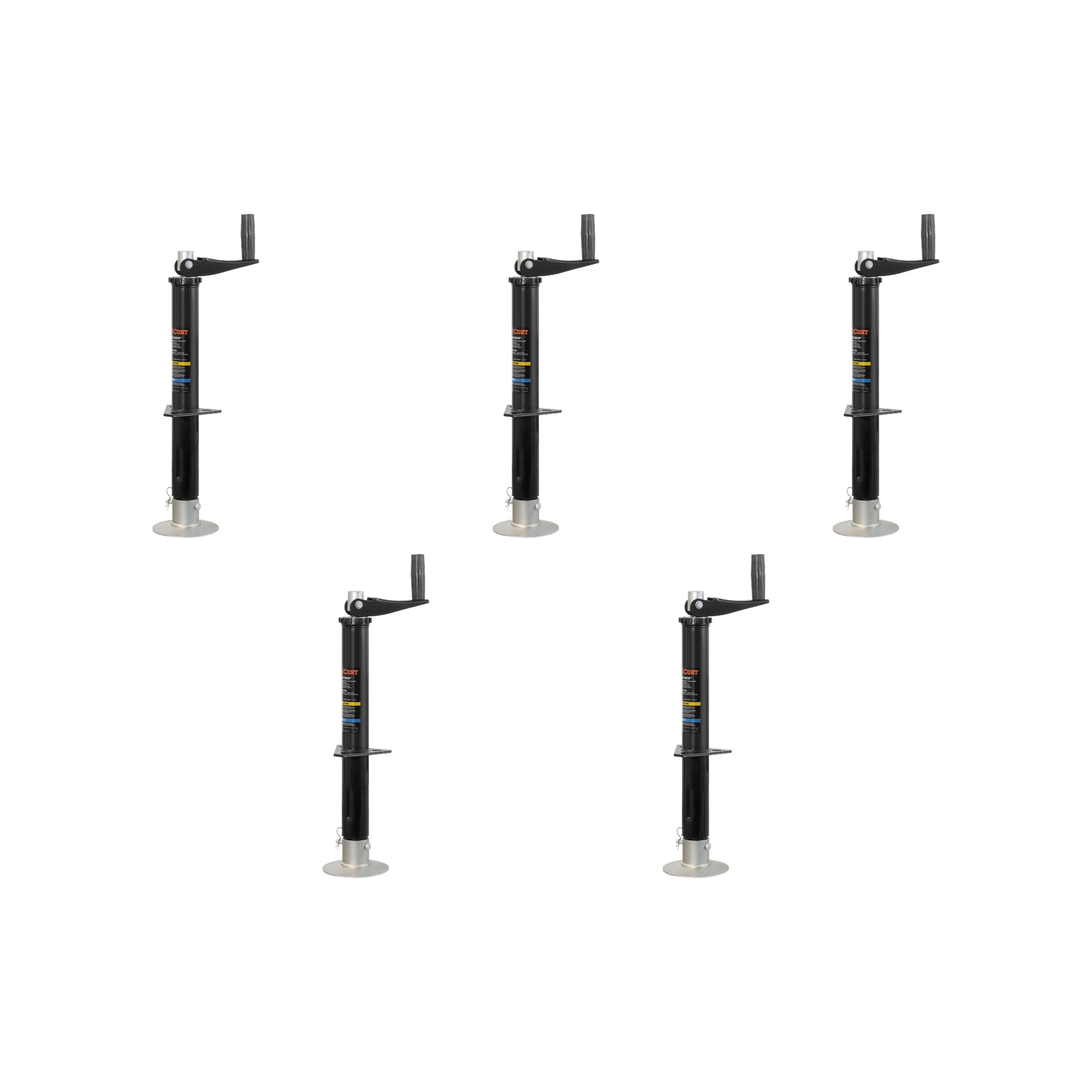 CURT (5-Pack) Lippert Quick Drop Drill-Operated Tongue Jack, 2,000 lbs, 14" Travel thumbnail 0