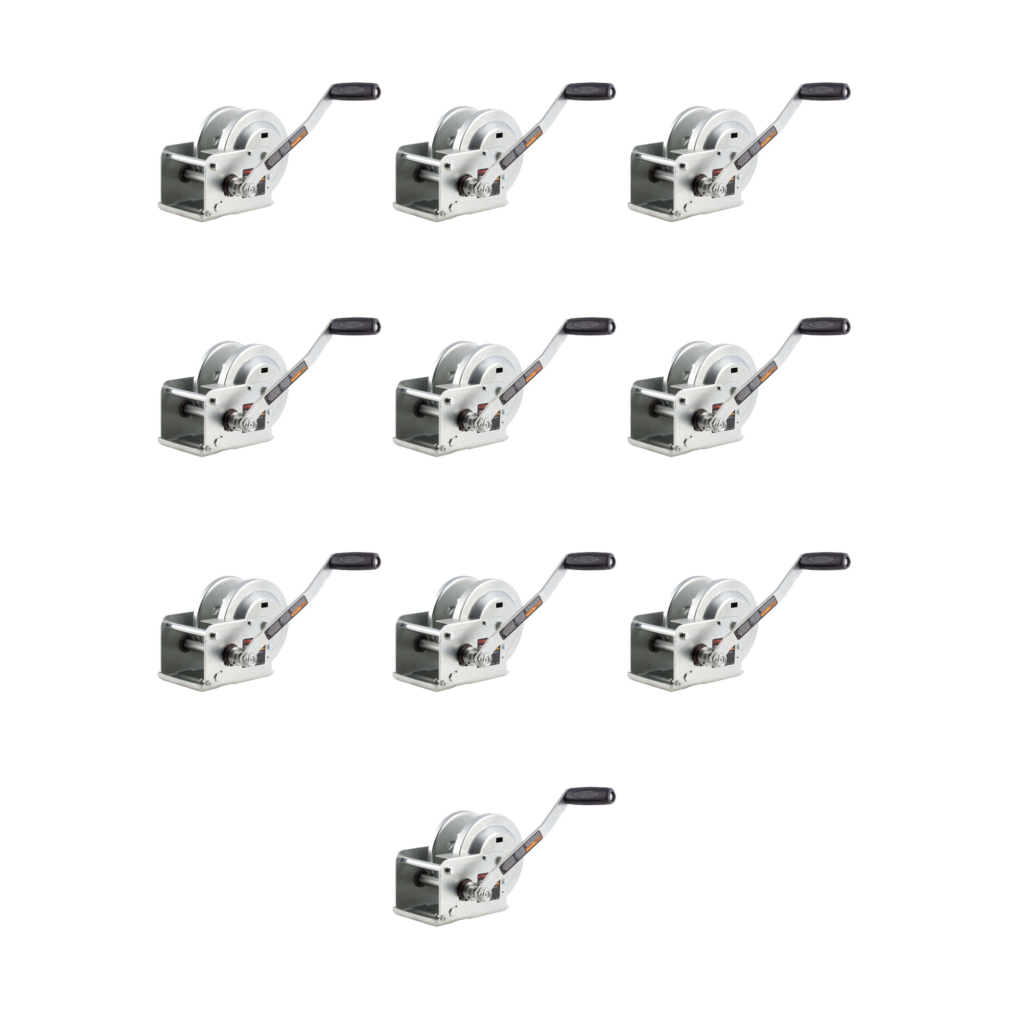 CURT (10-Pack) Hand-Crank Brake Winch, 1,500 lbs, 5:1 Gear Ratio, 10.6" Handle thumbnail 0