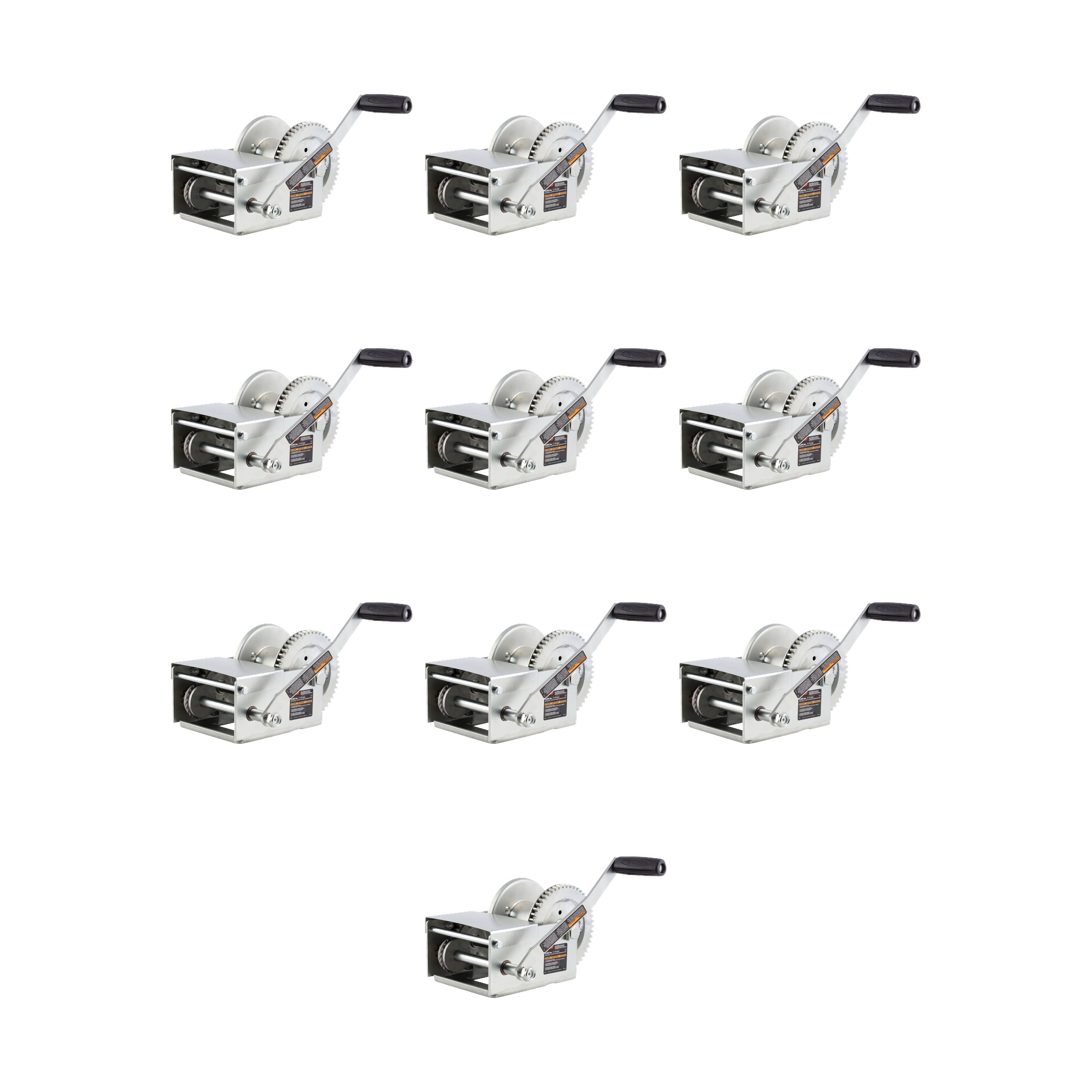 CURT (10-Pack) Hand-Crank Brake Winch, 2,500 lbs, 15.8:1 Gear Ratio, 10.6" Handle thumbnail 0