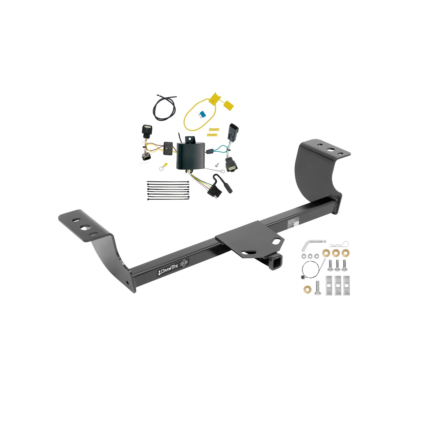 2015-2023 Dodge Charger Draw-Tite Class 2 Trailer Hitch, 1-1/4 Inch Square Receiver, Black w/ Plug-n-Play Wiring Kit 36548