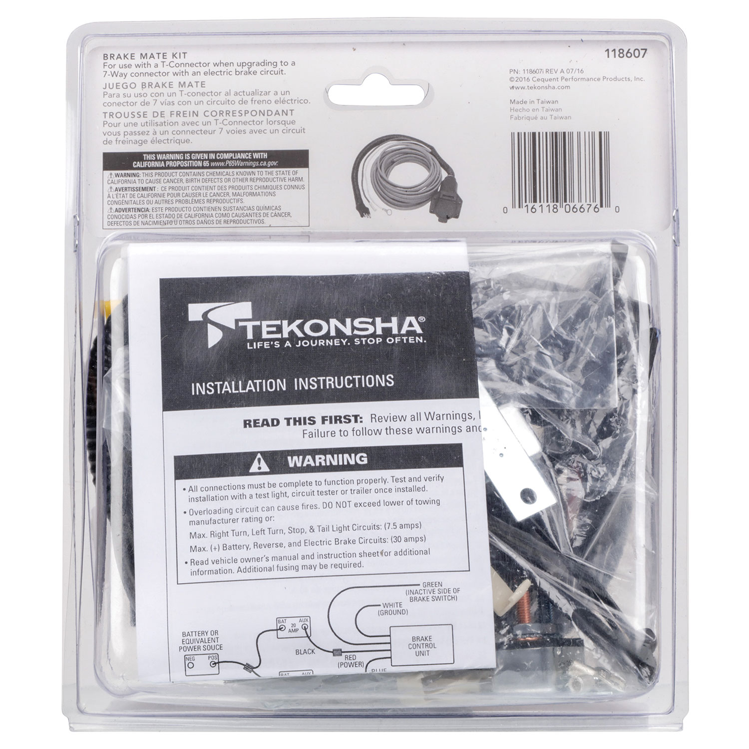 Tekonsha Brake Mate  Trailer Brake Controller Installation Kit, Vehicle End, w/ 7-Way Flat thumbnail 5