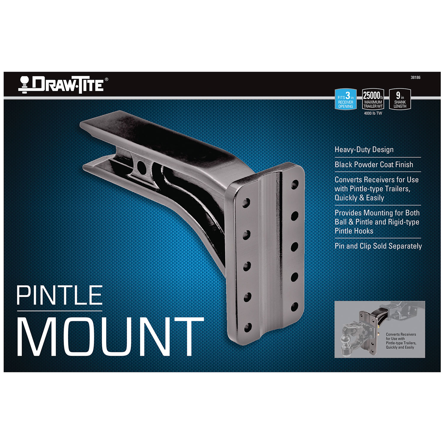 Draw-tite Titan   Pintle Hook Mounting Plate, Fits 3 in. Receiver, 25,000 lbs. Capacity thumbnail 5