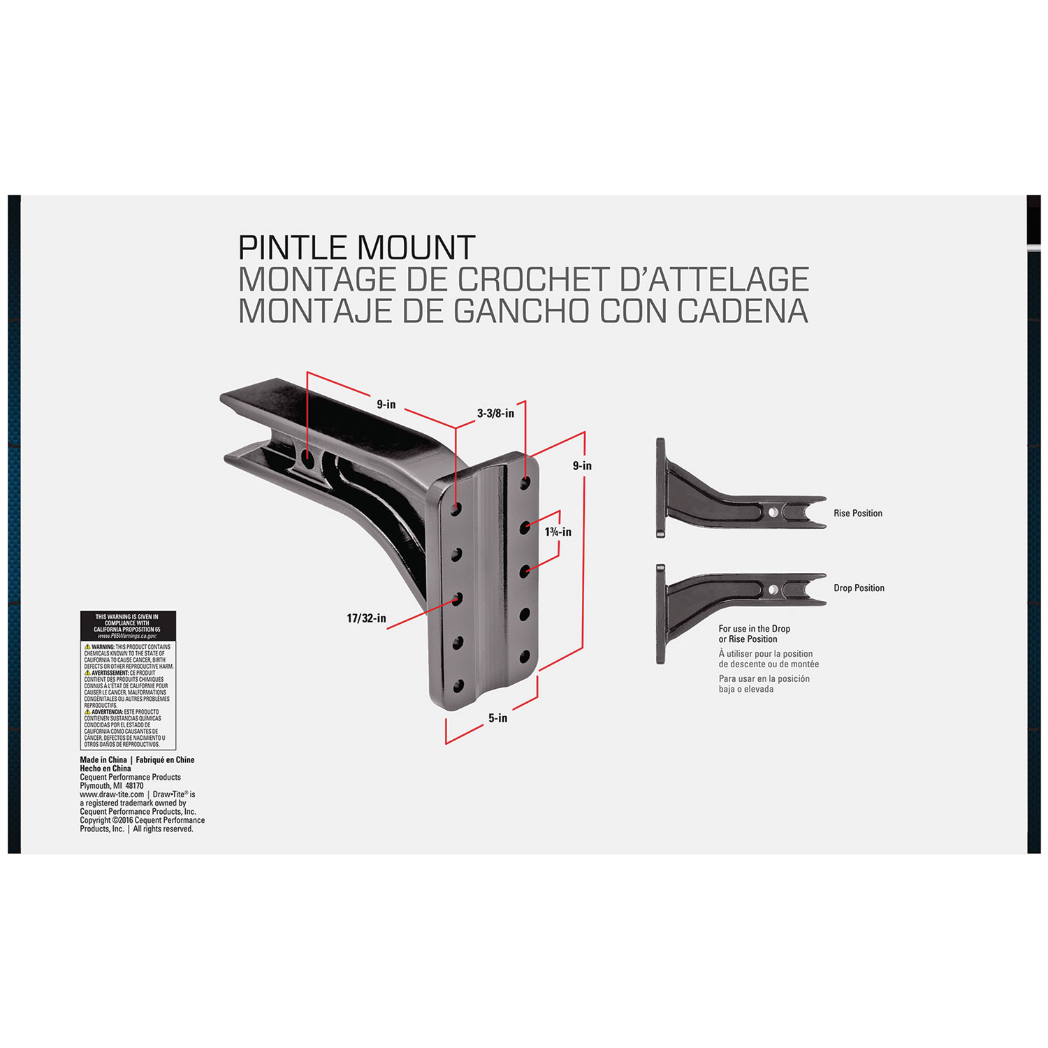 Draw-tite Titan   Pintle Hook Mounting Plate, Fits 3 in. Receiver, 25,000 lbs. Capacity thumbnail 6