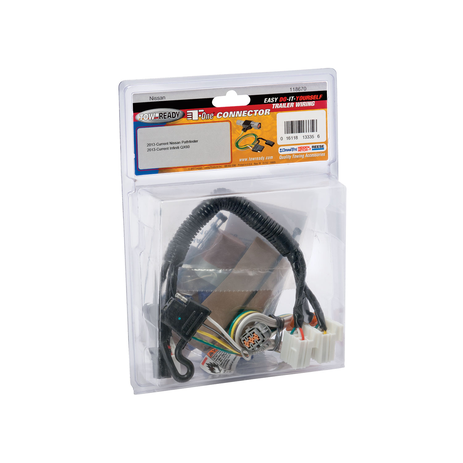 2014-2020 Infiniti QX60, 2013-2020 Nissan Pathfinder Tekonsha Plug & Play T-Connector Adapter Trailer Wiring 118670 thumbnail 1