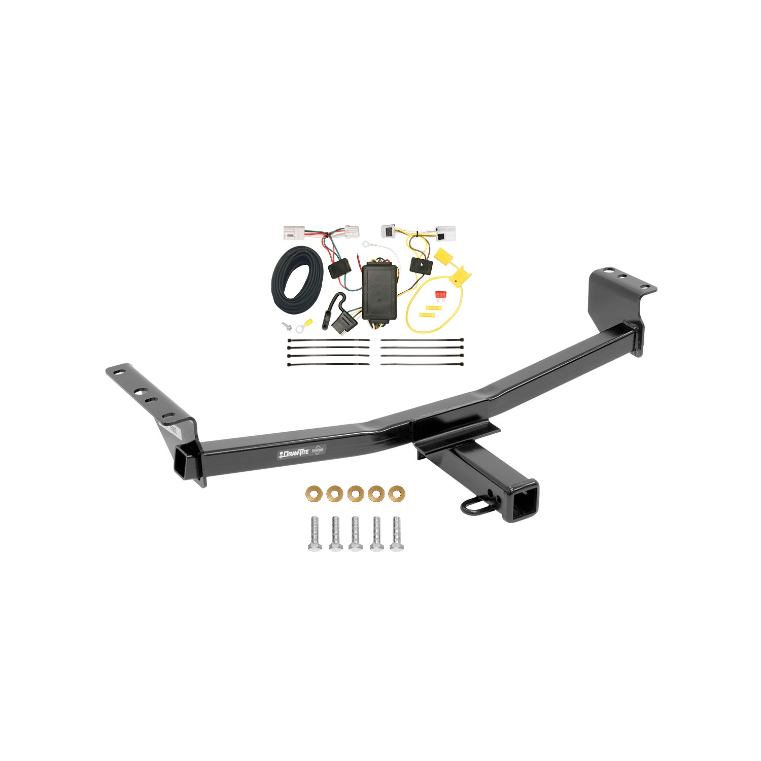 2008-2013 Nissan Rogue Draw-Tite Class 3 Trailer Hitch, 2 Inch Square Receiver, Black w/ Custom Fit Wiring Kit