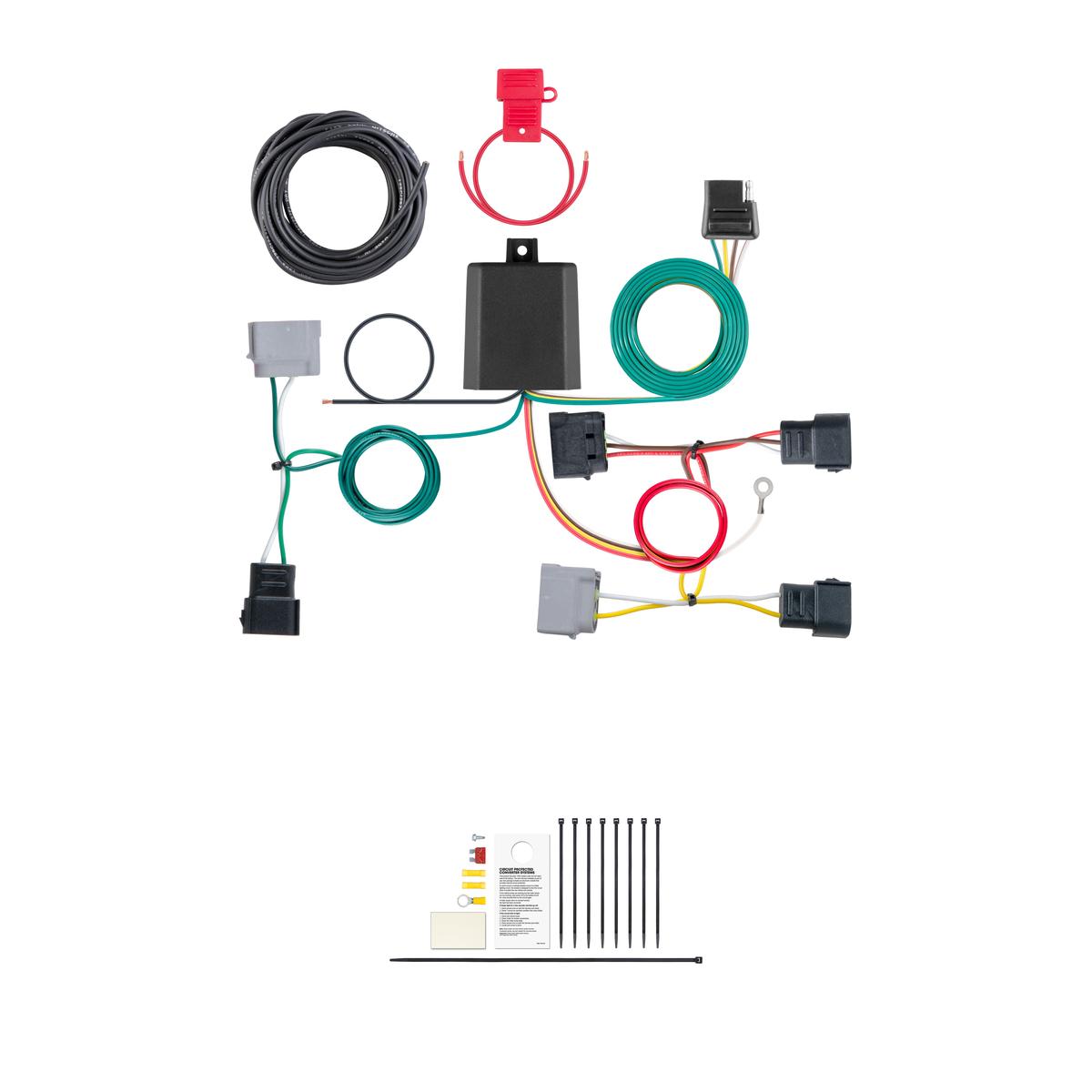 CURT Custom Wiring Harness, 4-Way Flat Output, Select Ford Escape, Mazda Tribute Trailer Connector Kit thumbnail 0