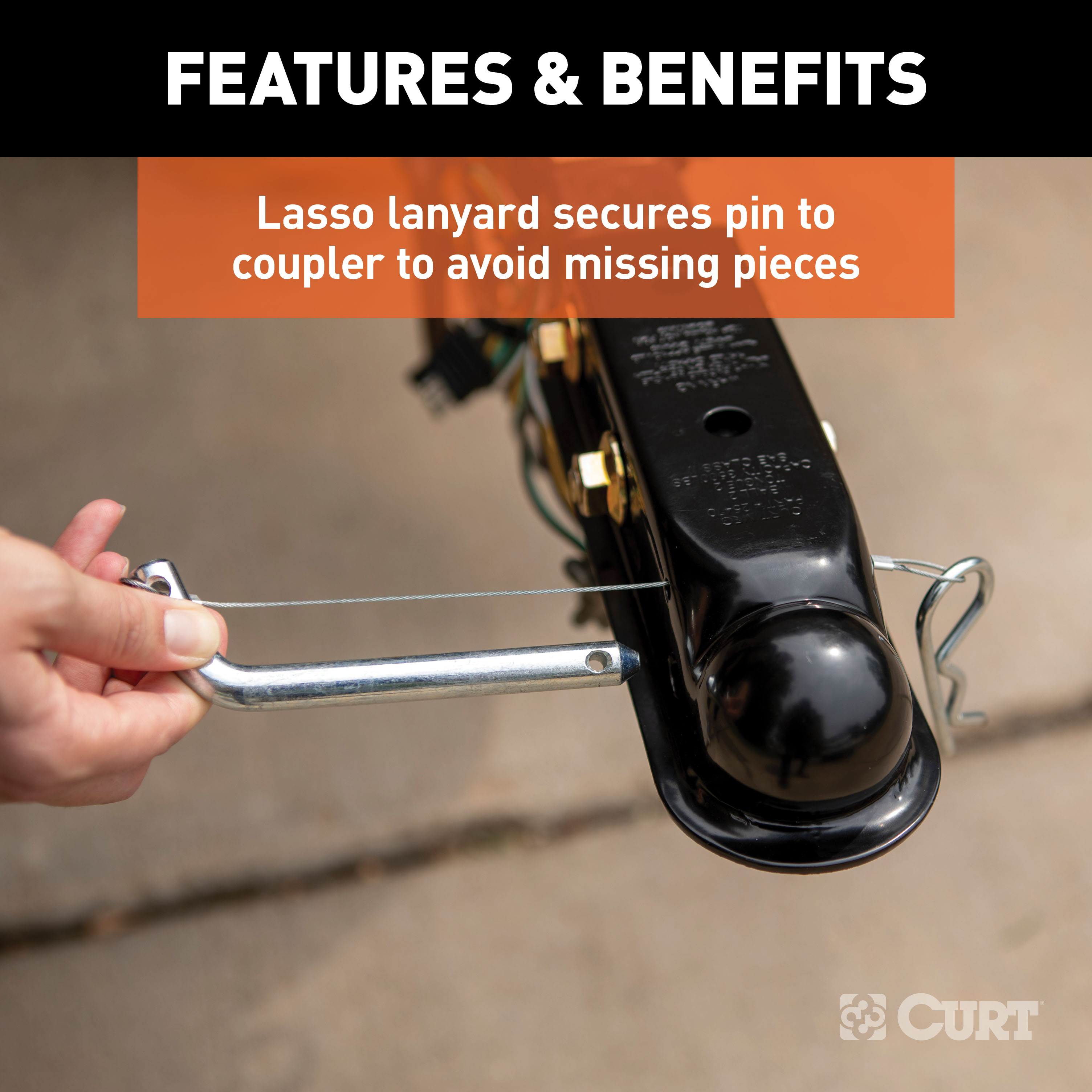 CURT 2,500 lbs QuickPin No-Latch 2" Trailer Coupler (2" Channel) Trailer Hitch Coupler thumbnail 5