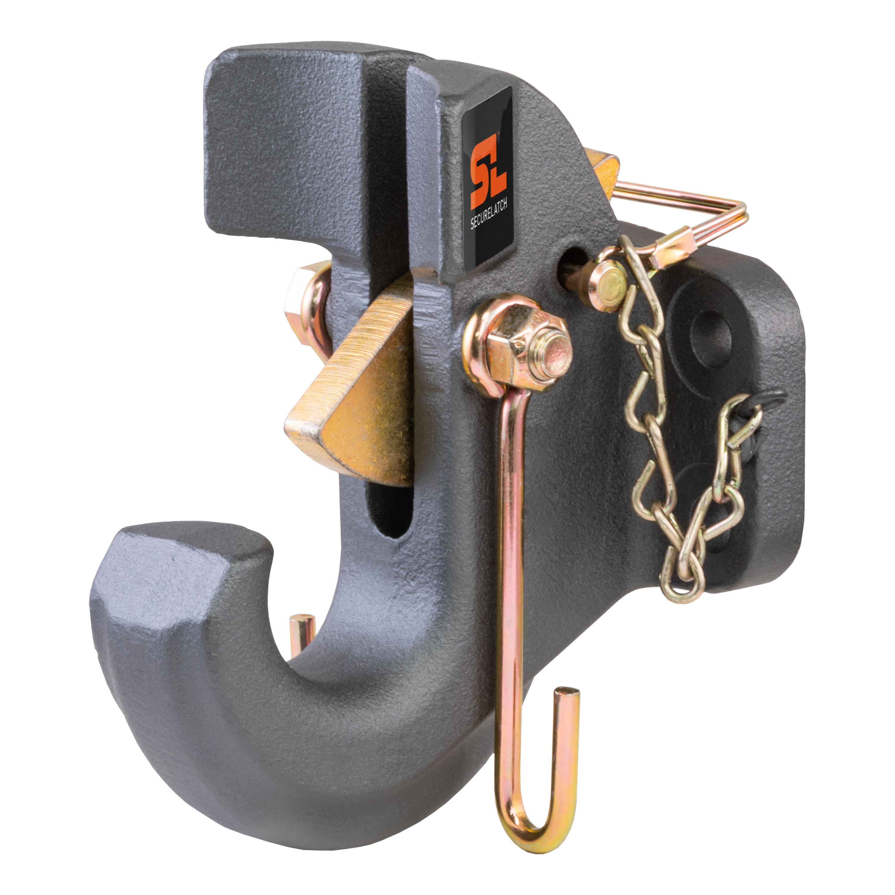 CURT SecureLatch Pintle Hook (30,000 lbs, 2-1/2" or 3" Lunette) Trailer Hitch Pintle Hook Mount thumbnail 0