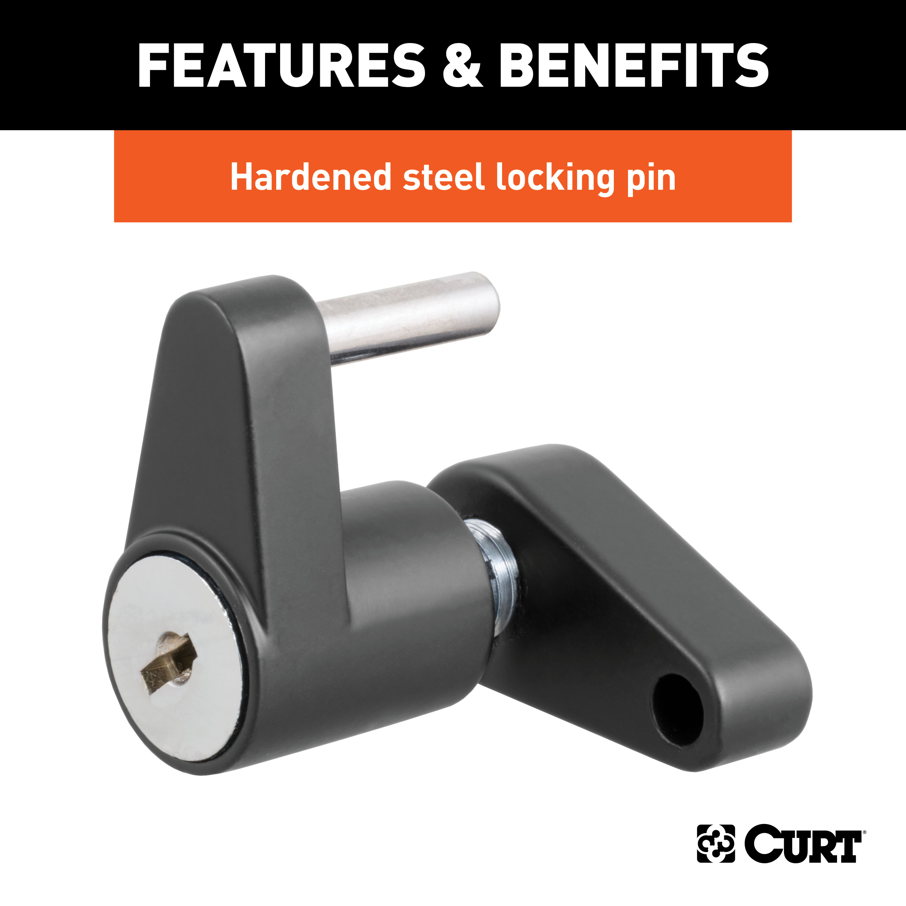 CURT Coupler Lock (1/4" Pin, 3/4" Latch Span, Padlock, Black) Trailer Hitch Lock thumbnail 4
