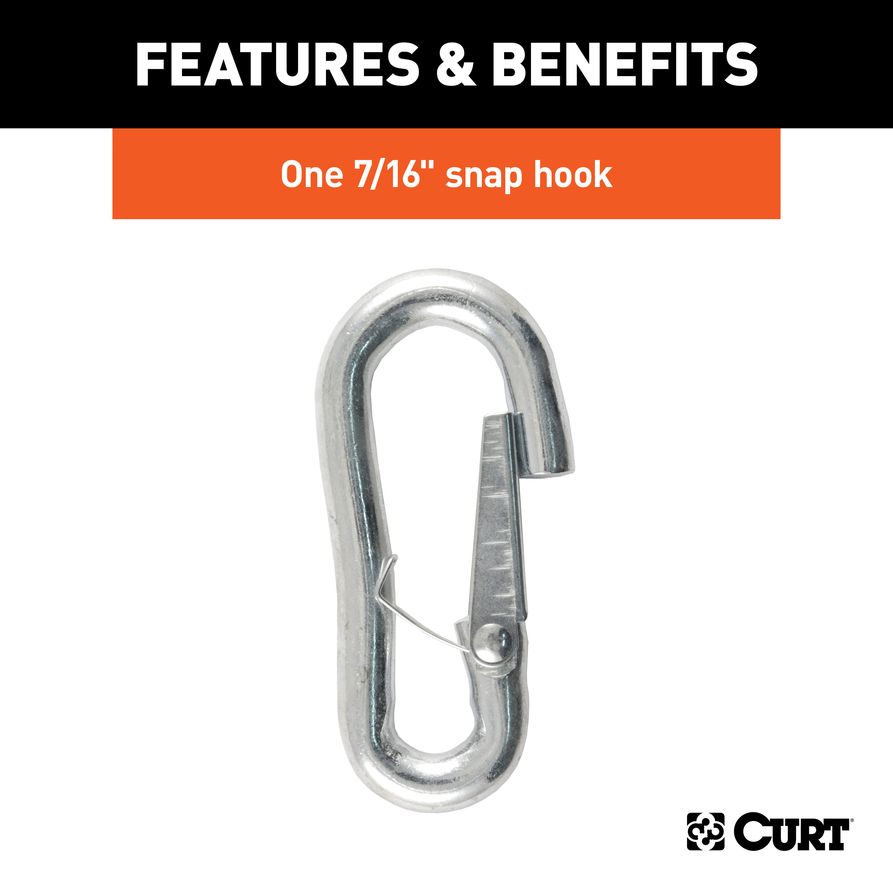 CURT 27" Safety Chain with 1 Snap Hook (5,000 lbs, Clear Zinc) Trailer Hitch thumbnail 5