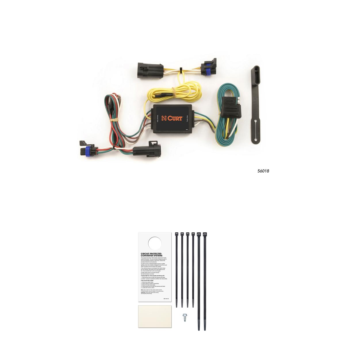 CURT Custom Wiring Harness, 4-Way Flat Output, Select Saturn Vue Trailer Connector Kit thumbnail 0