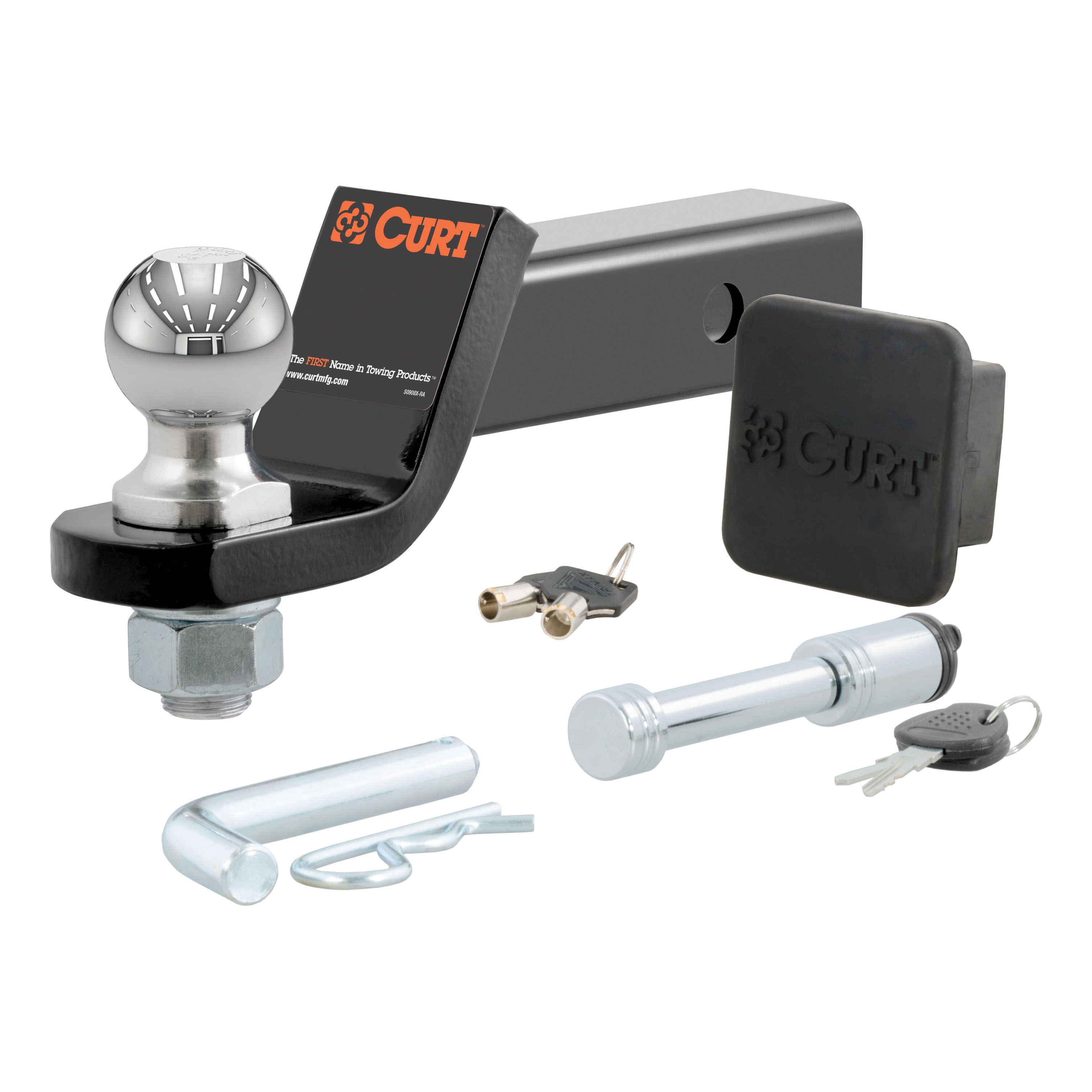 CURT Towing Starter Kit with 2" Ball (2" Shank, 7,500 lbss, 2" Drop) Trailer Hitch Ball Mount Kit thumbnail 0