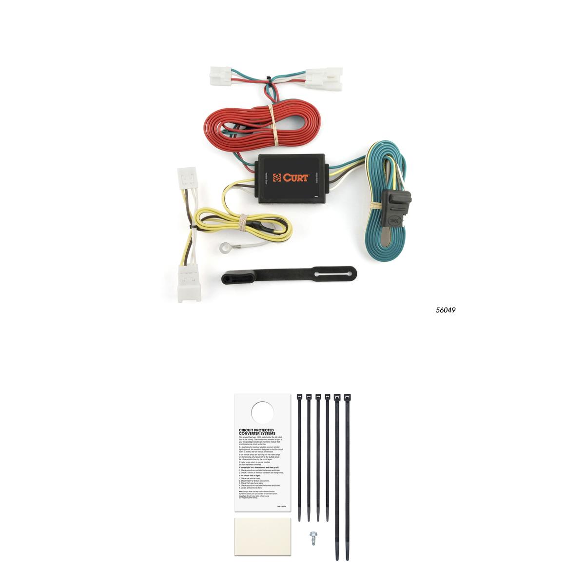 CURT Custom Wiring, 4-Way Flat, Select Hyundai Elantra, Sonata, Kia Optima Sedan Trailer Connector Kit thumbnail 0