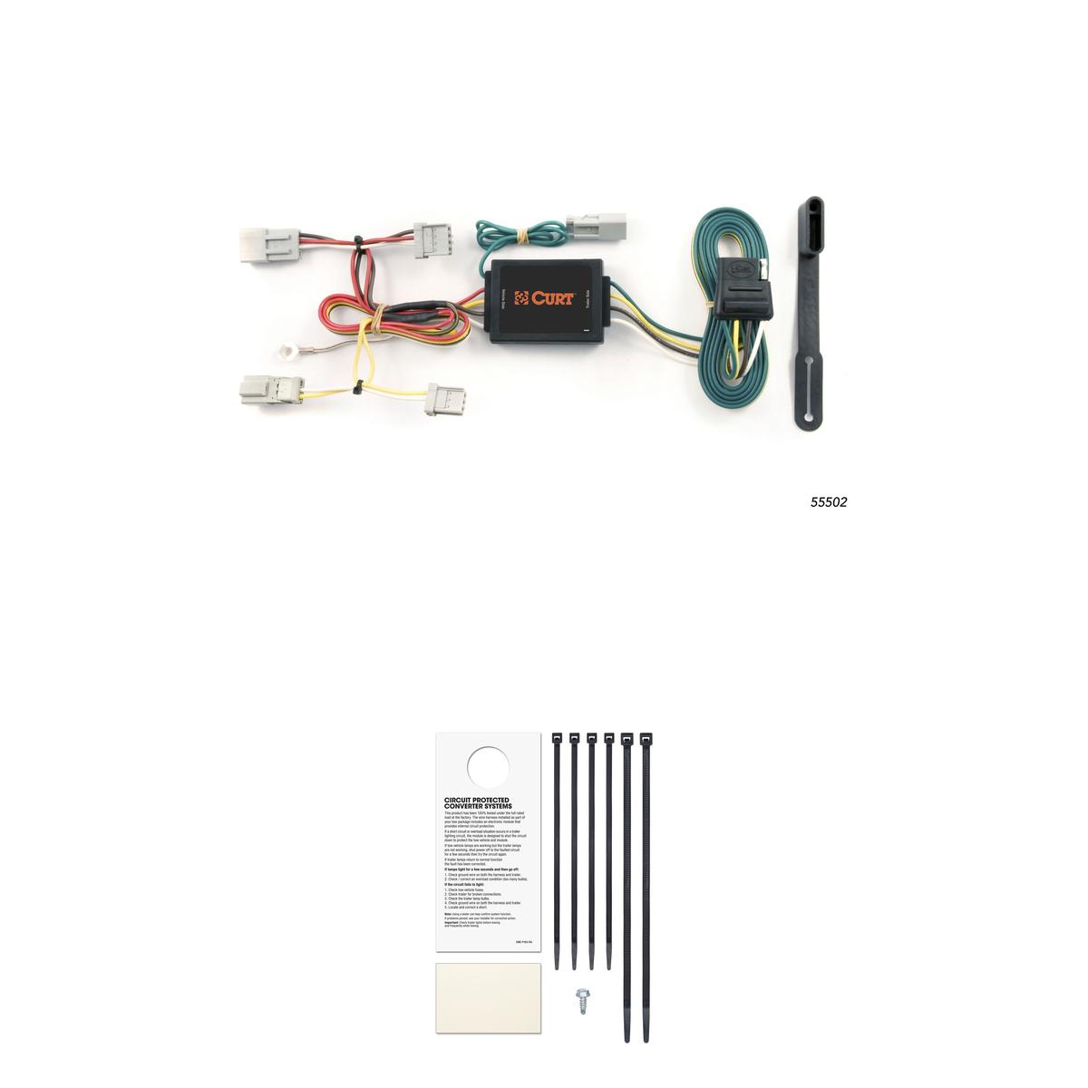 CURT Custom Wiring Harness, 4-Way Flat Output, Select Honda Accord, Acura TSX Trailer Connector Kit thumbnail 0