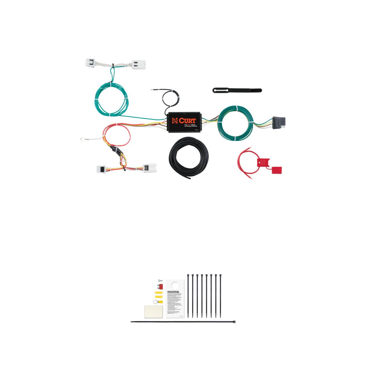 CURT Custom Wiring, 4-Way Flat Output, Select Chevrolet City Express, Nissan NV200 Trailer Connector Kit thumbnail 0