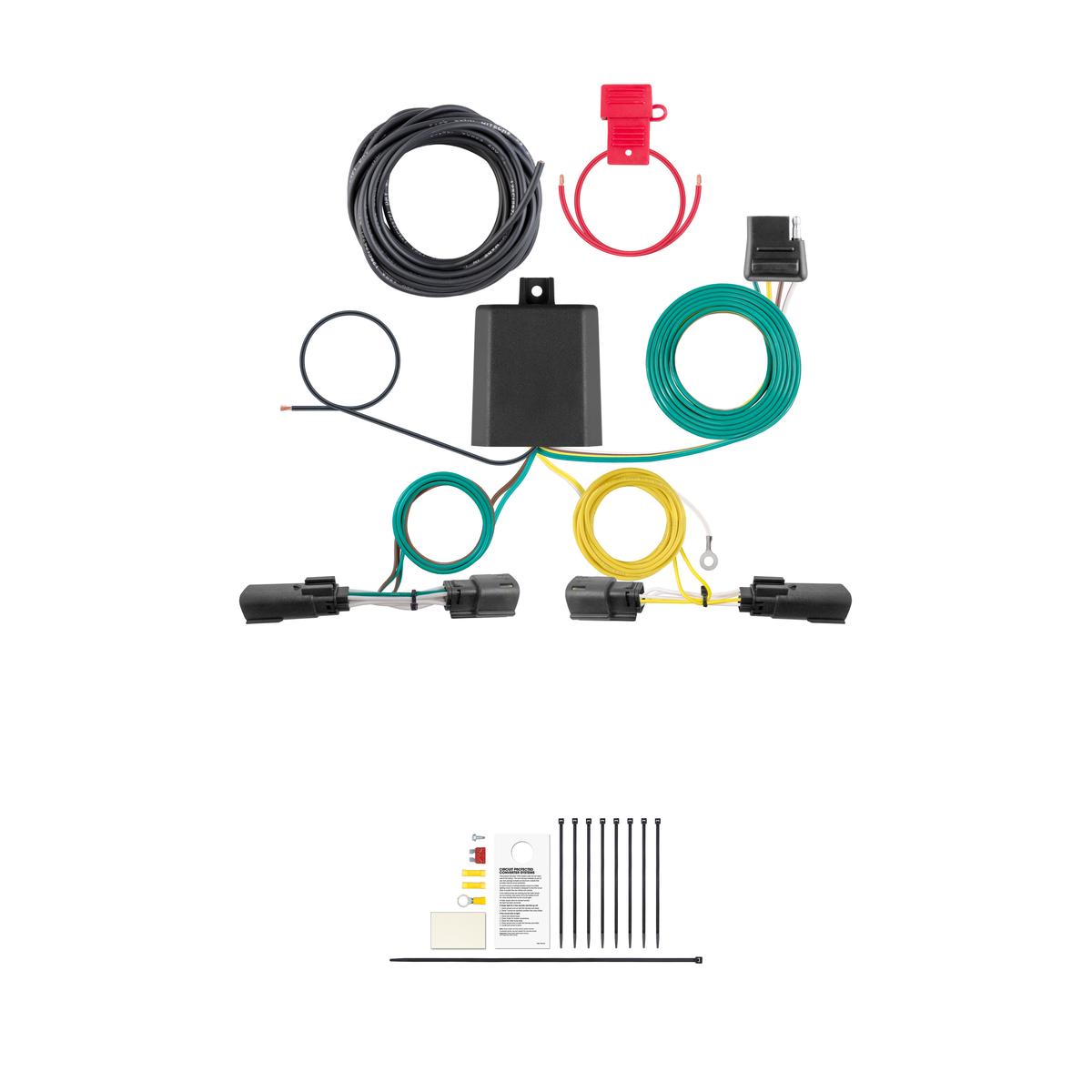 CURT Custom Wiring Harness, 4-Way Flat Output, Select Jeep Grand Cherokee, L Trailer Connector Kit thumbnail 0