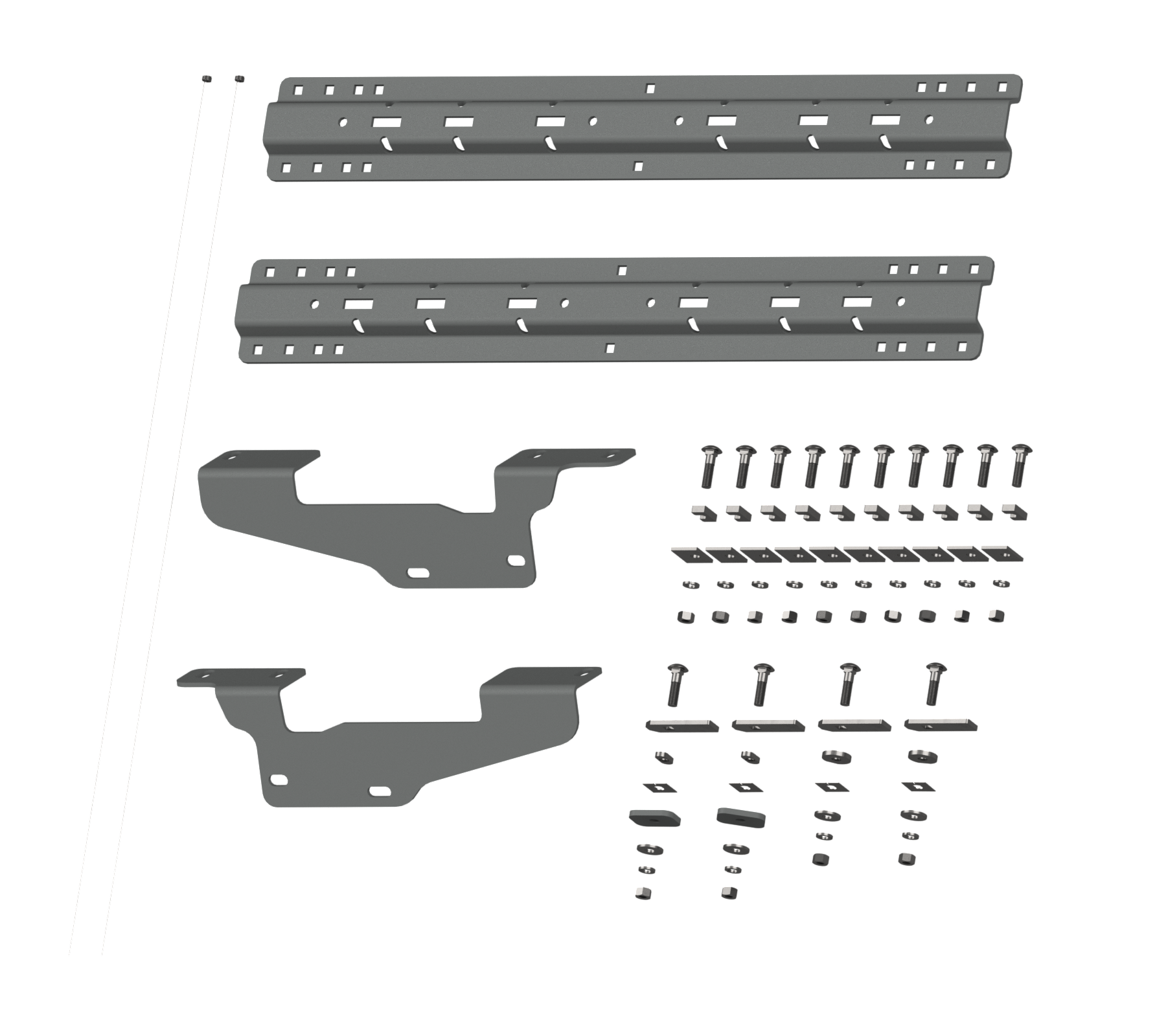 2015-2023 Ford F150 - Excludes Lightning, Raptor & 2019-2020 F150 Limited B&W Custom Installation Kit For Universal Mounting Rails For Some Ford Trucks RVK2405 thumbnail 0