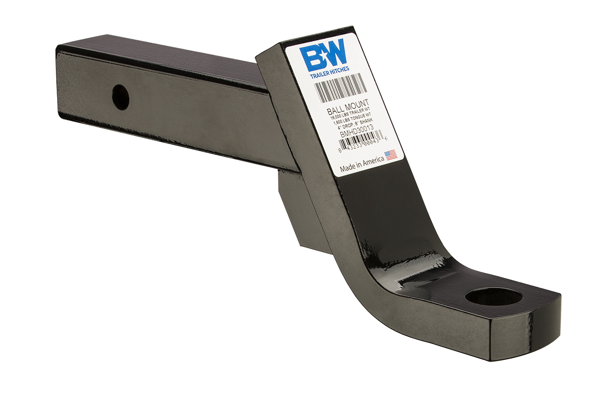 B&W 16000 4" Drop  Balls, Adjustable Ball Mount Hitch for 2" Receivers BQVLBMHD30013 thumbnail 0