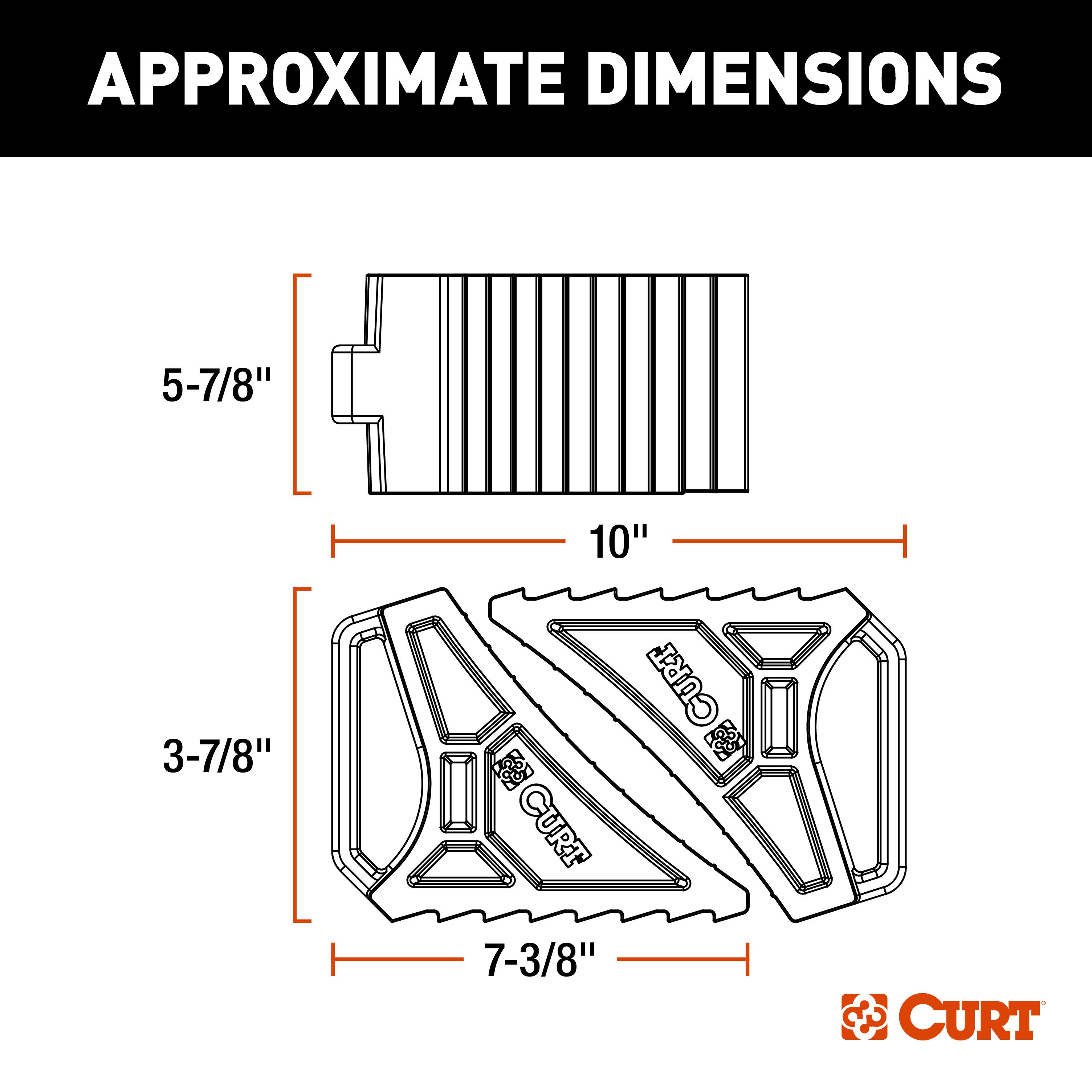 CURT 22802 HD Wheel Chocks 2-Pack with Mounting Bracket thumbnail 6