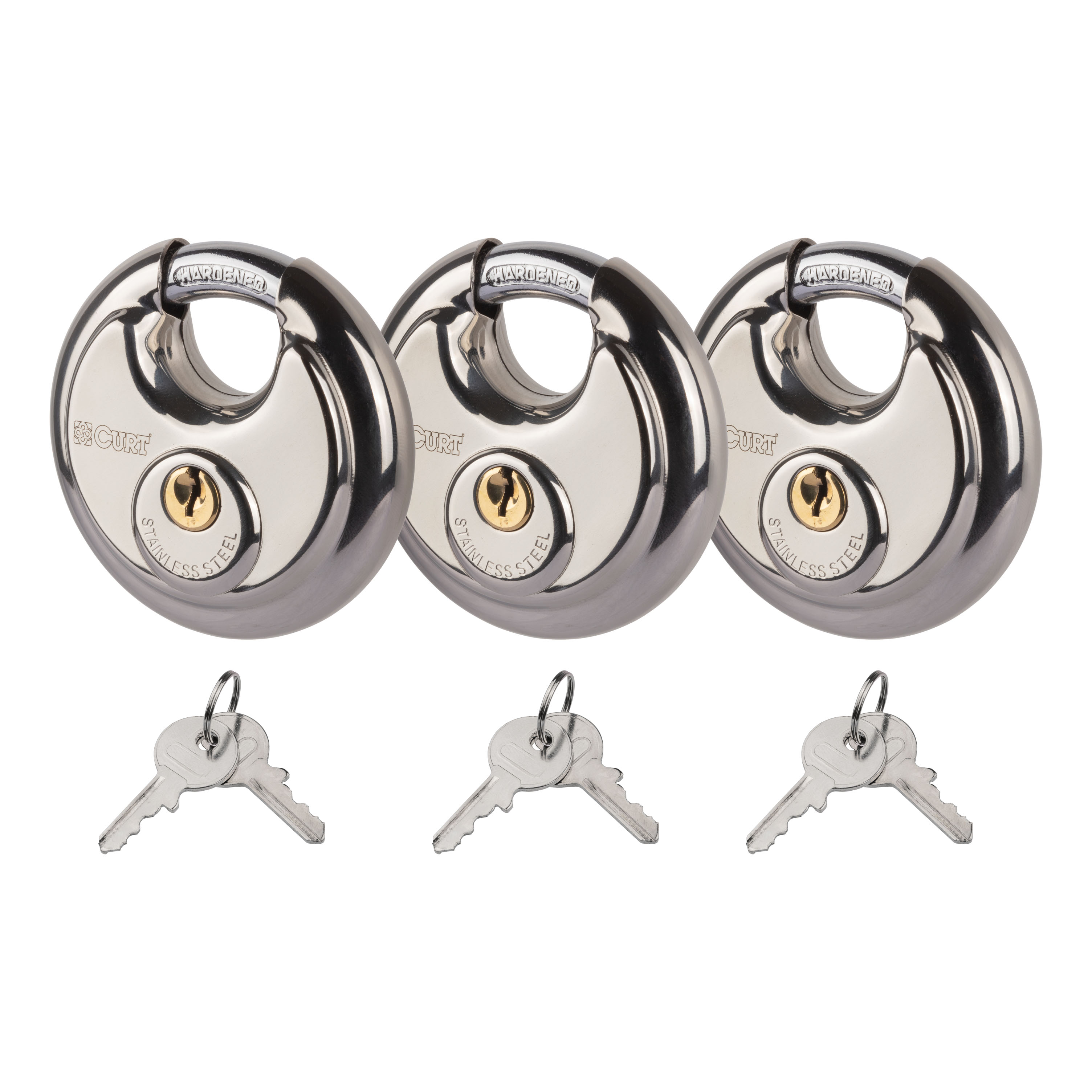 CURT Stainless Steel Disc Locks, 3-Pack 23085 thumbnail 0