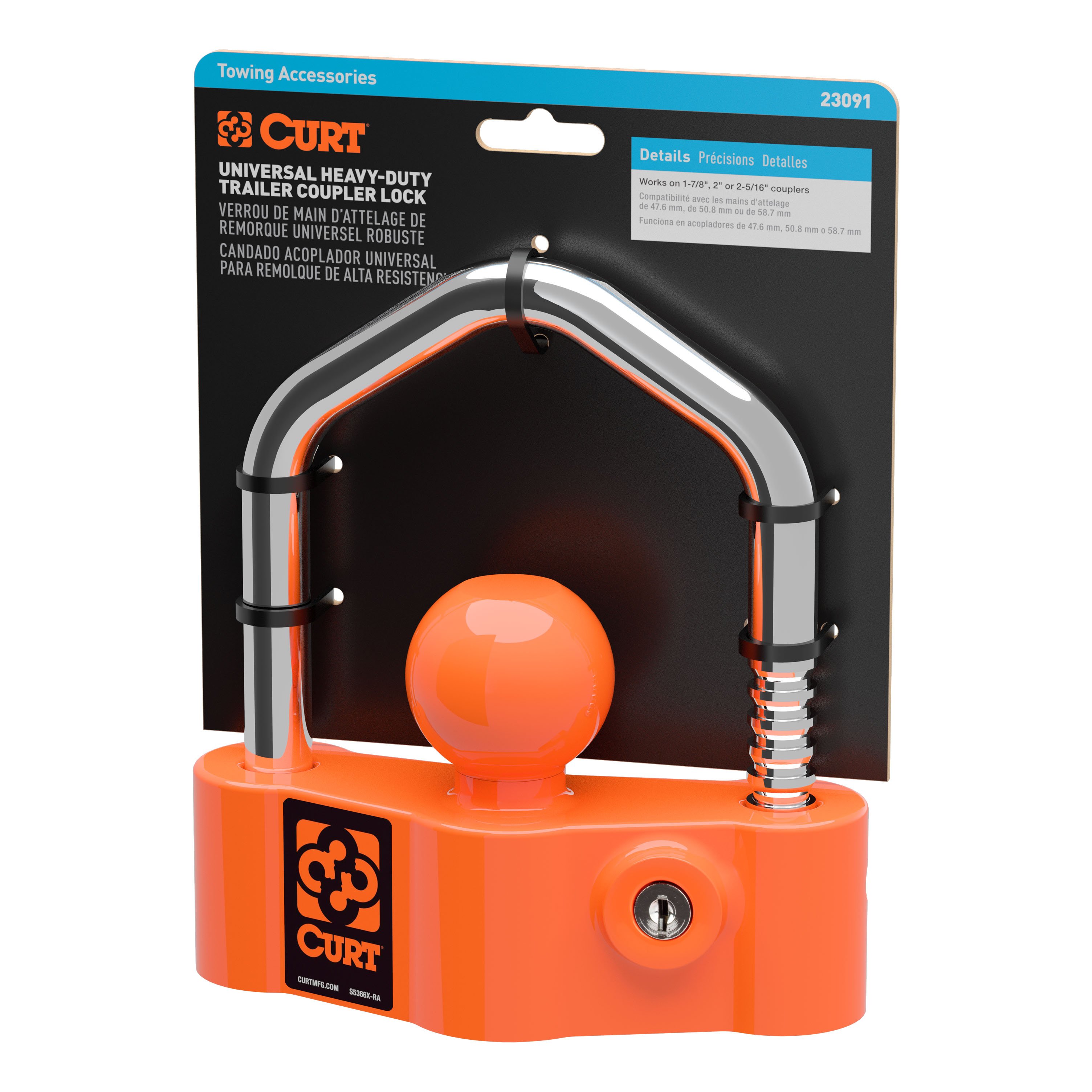 CURT Universal Heavy-Duty Trailer Coupler Lock 23091 thumbnail 1