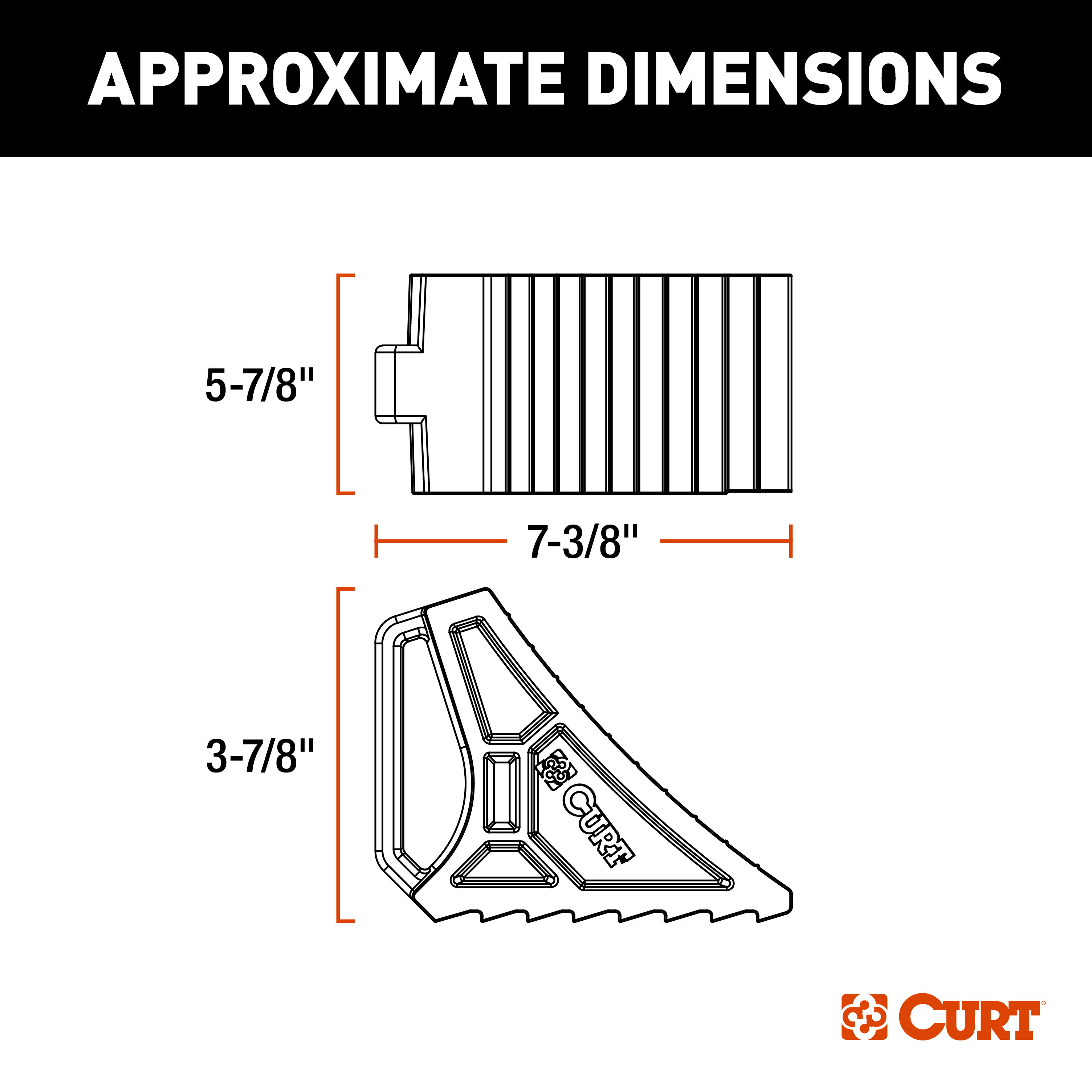 CURT 22803 HD Wheel Chock with Mounting Bracket thumbnail 6