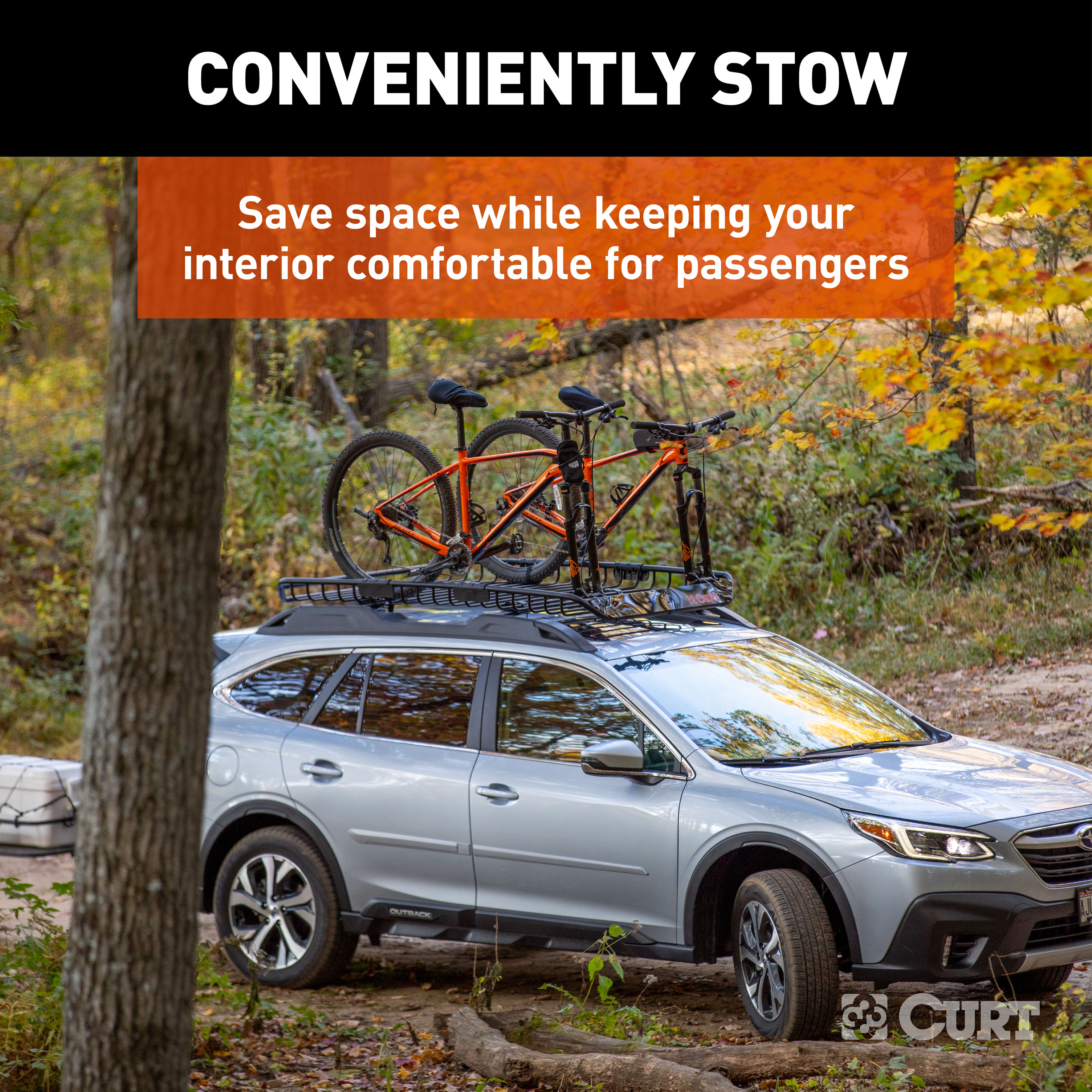 CURT 6 sq. ft. Black Steel Roof Rack Cargo Carrier Extension 18124 thumbnail 3