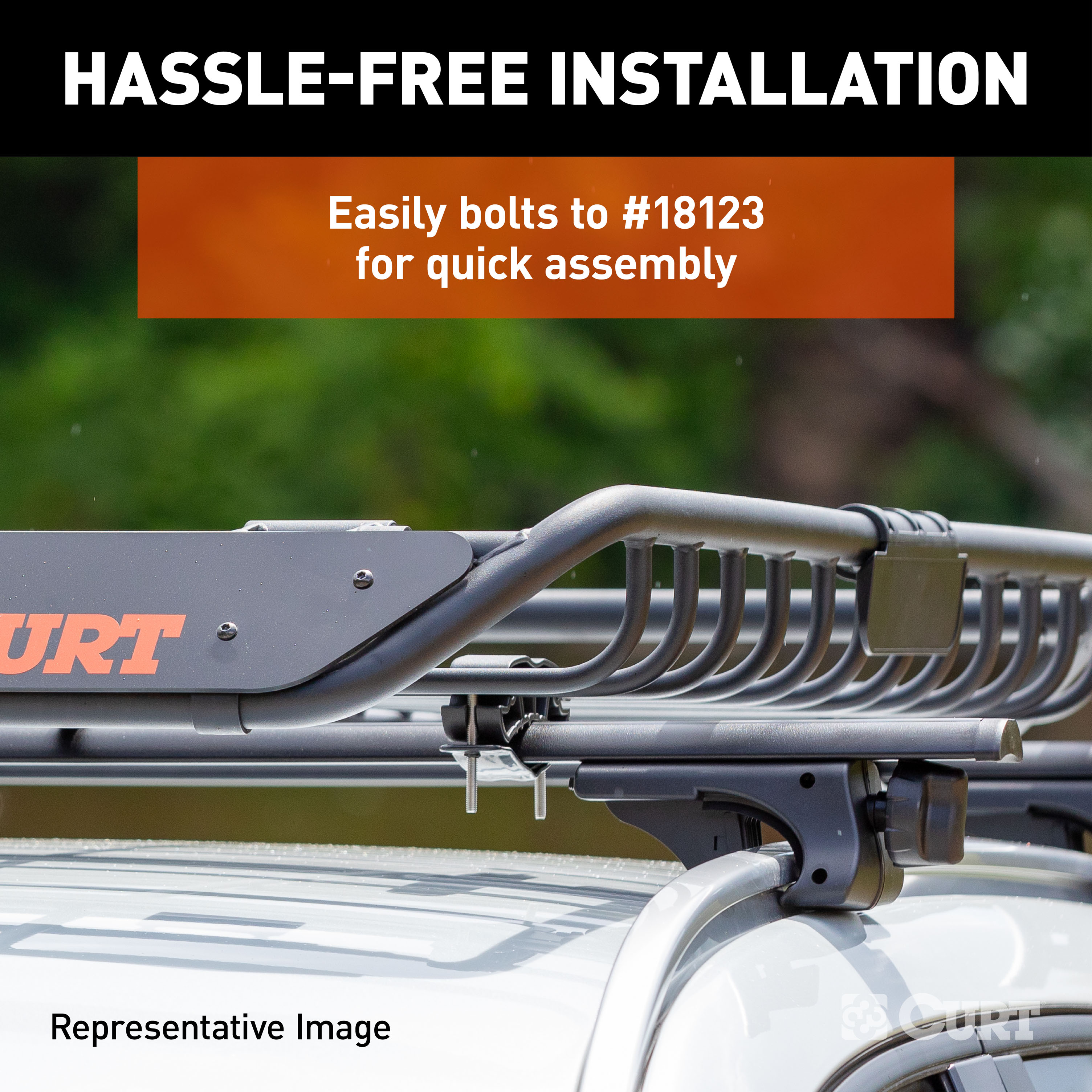 CURT 6 sq. ft. Black Steel Roof Rack Cargo Carrier Extension 18124 thumbnail 4