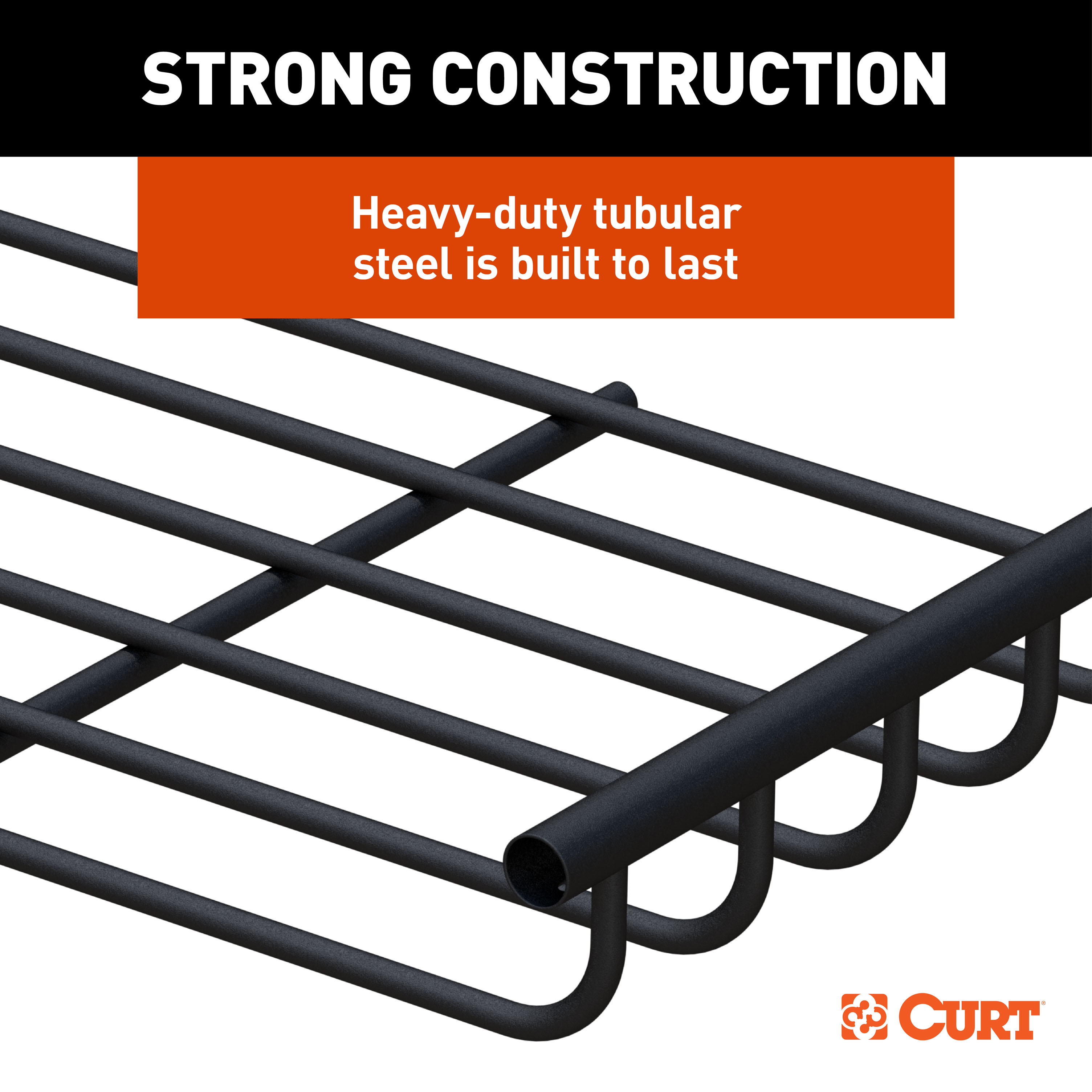 CURT 6 sq. ft. Black Steel Roof Rack Cargo Carrier Extension 18124 thumbnail 5