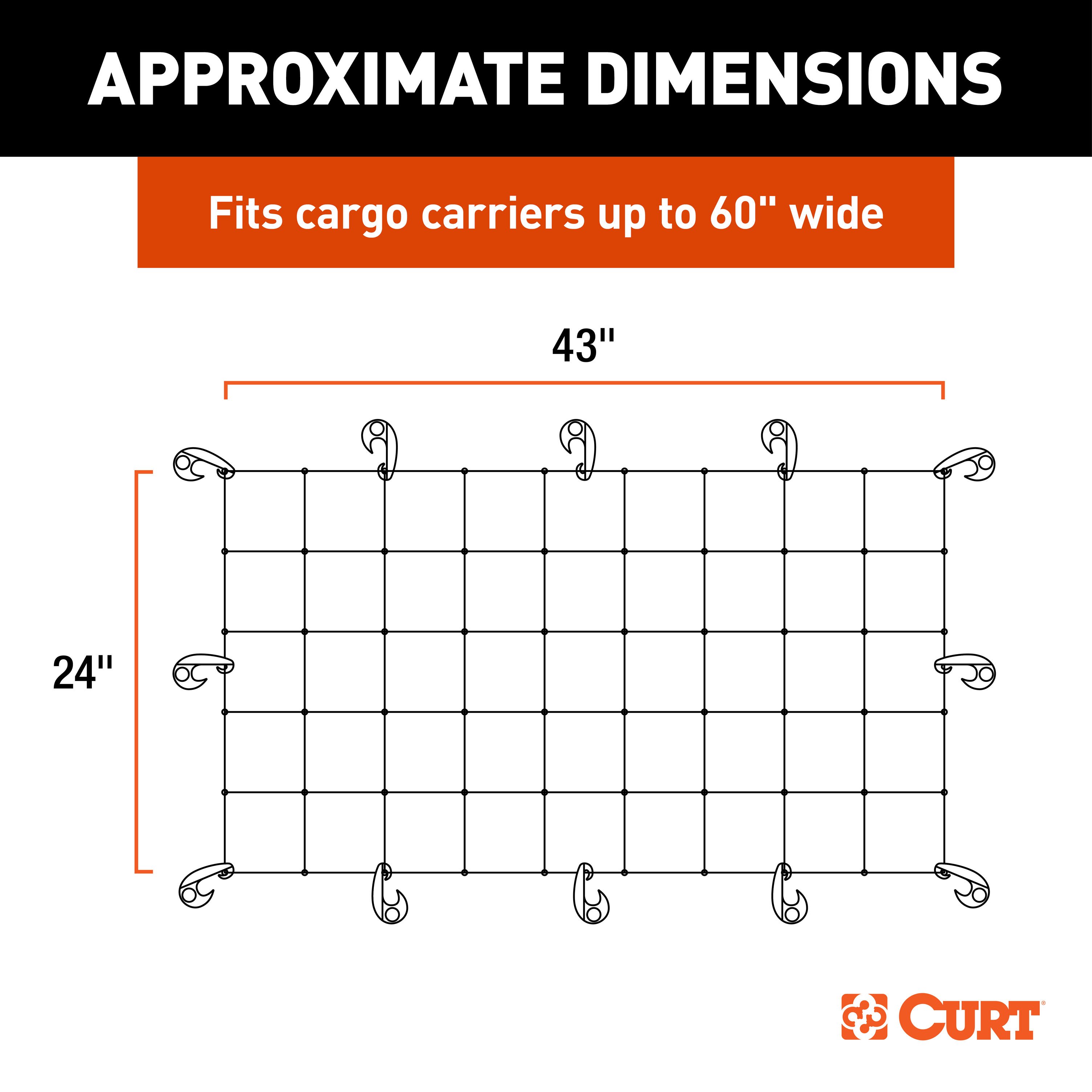 CURT 43" x 24" Elastic Cargo Net for Hitch Carrier 18223 thumbnail 6