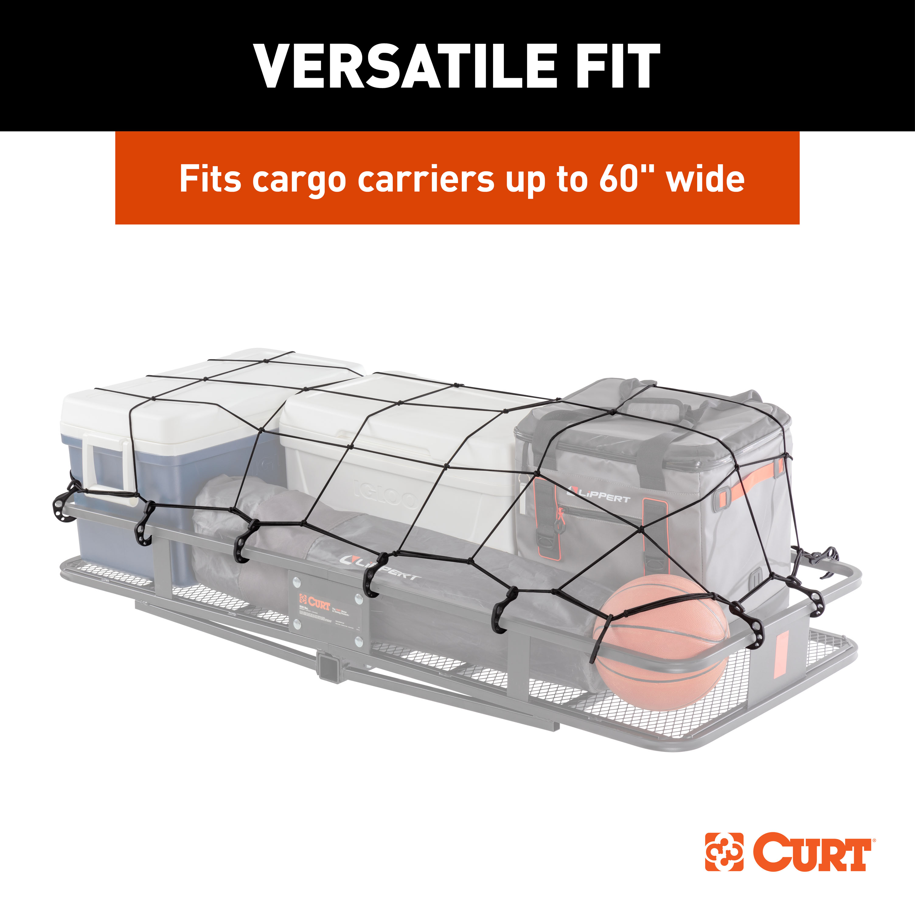 CURT 43" x 24" Elastic Cargo Net for Hitch Carrier 18223 thumbnail 4