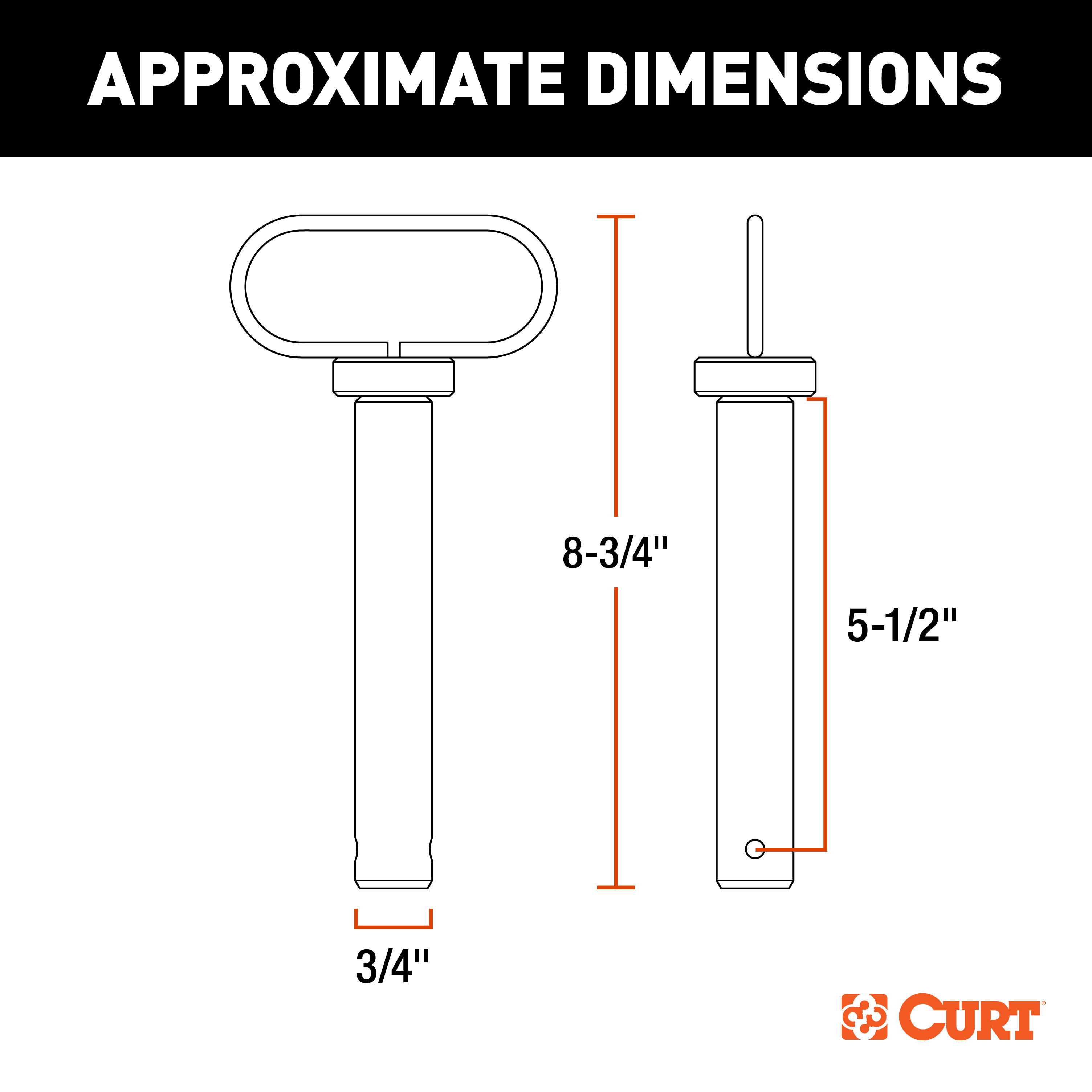 CURT Replacement TruTrack 3/4" Clevis Pin with Handle and Clip thumbnail 4